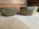 Handmade Natural Oval River Stone Bathroom Basin - Twin Set RL230623