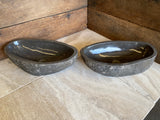 Handmade Natural Oval River Stone Bathroom Basin - Twin Set RL2306009