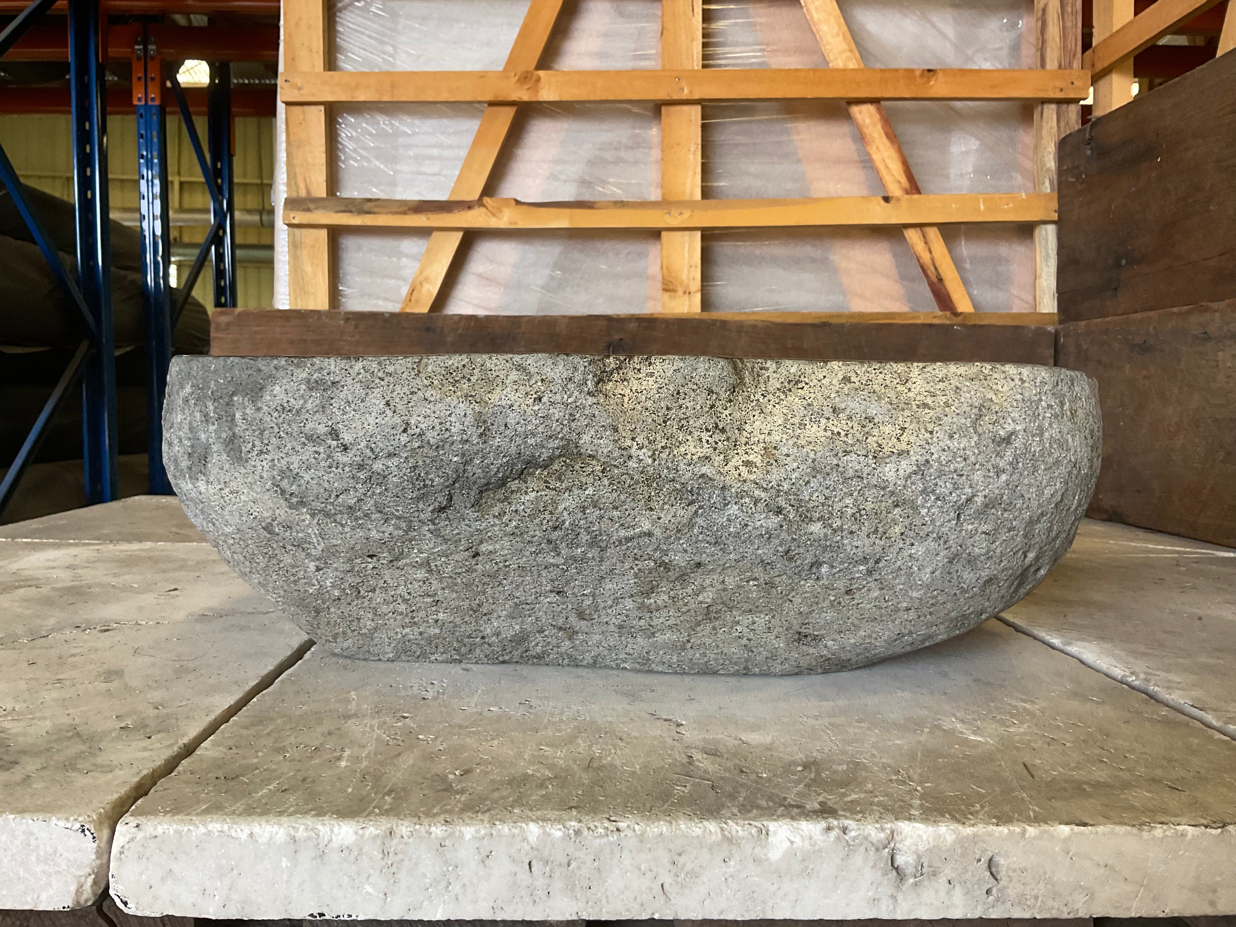 Handmade Natural Oval River Stone  Bathroom Basin  RM 236046