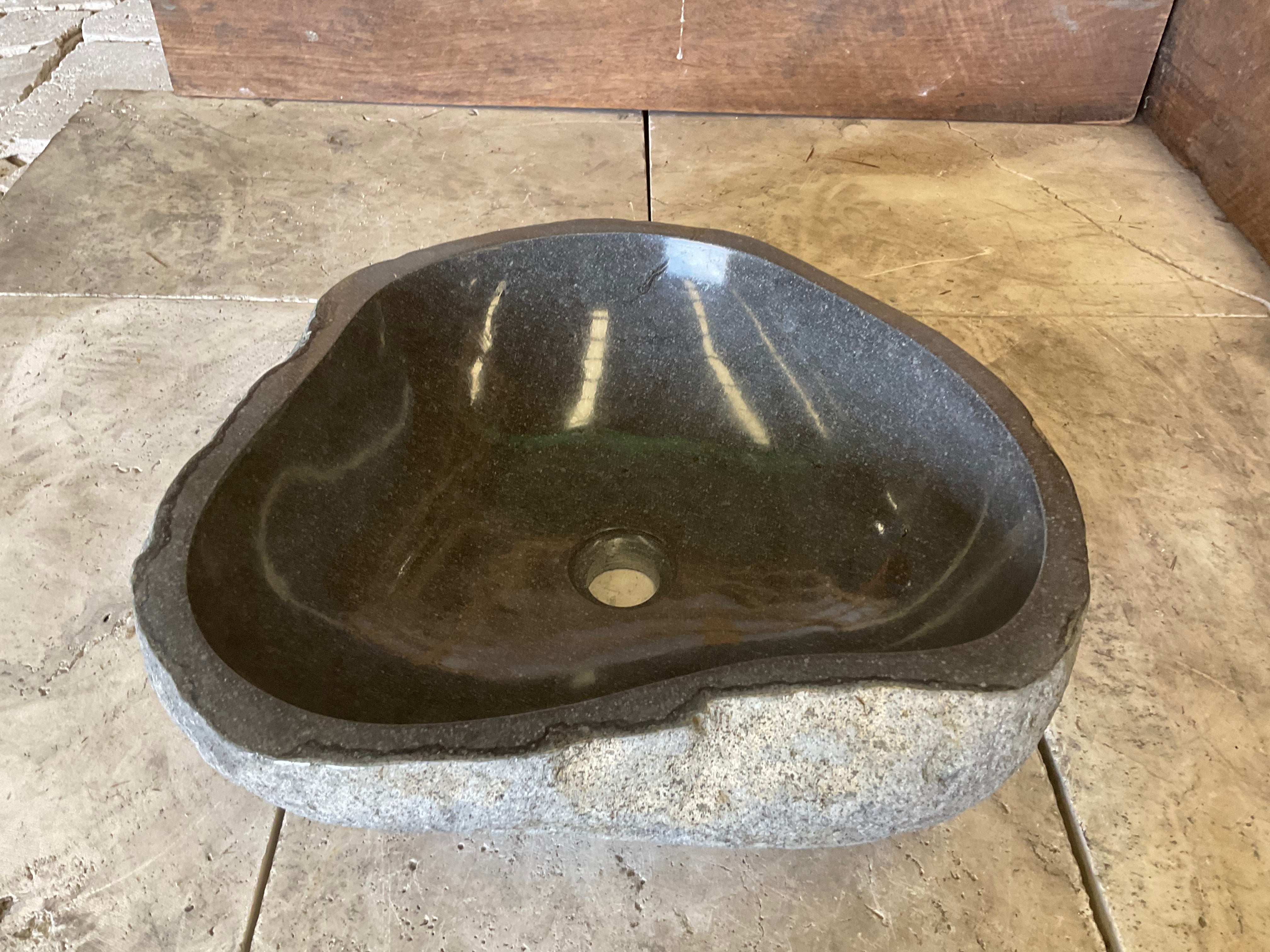 Handmade Natural Oval River Stone  Bathroom Basin  RM 236046