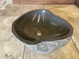 Handmade Natural Oval River Stone  Bathroom Basin  RM 236046