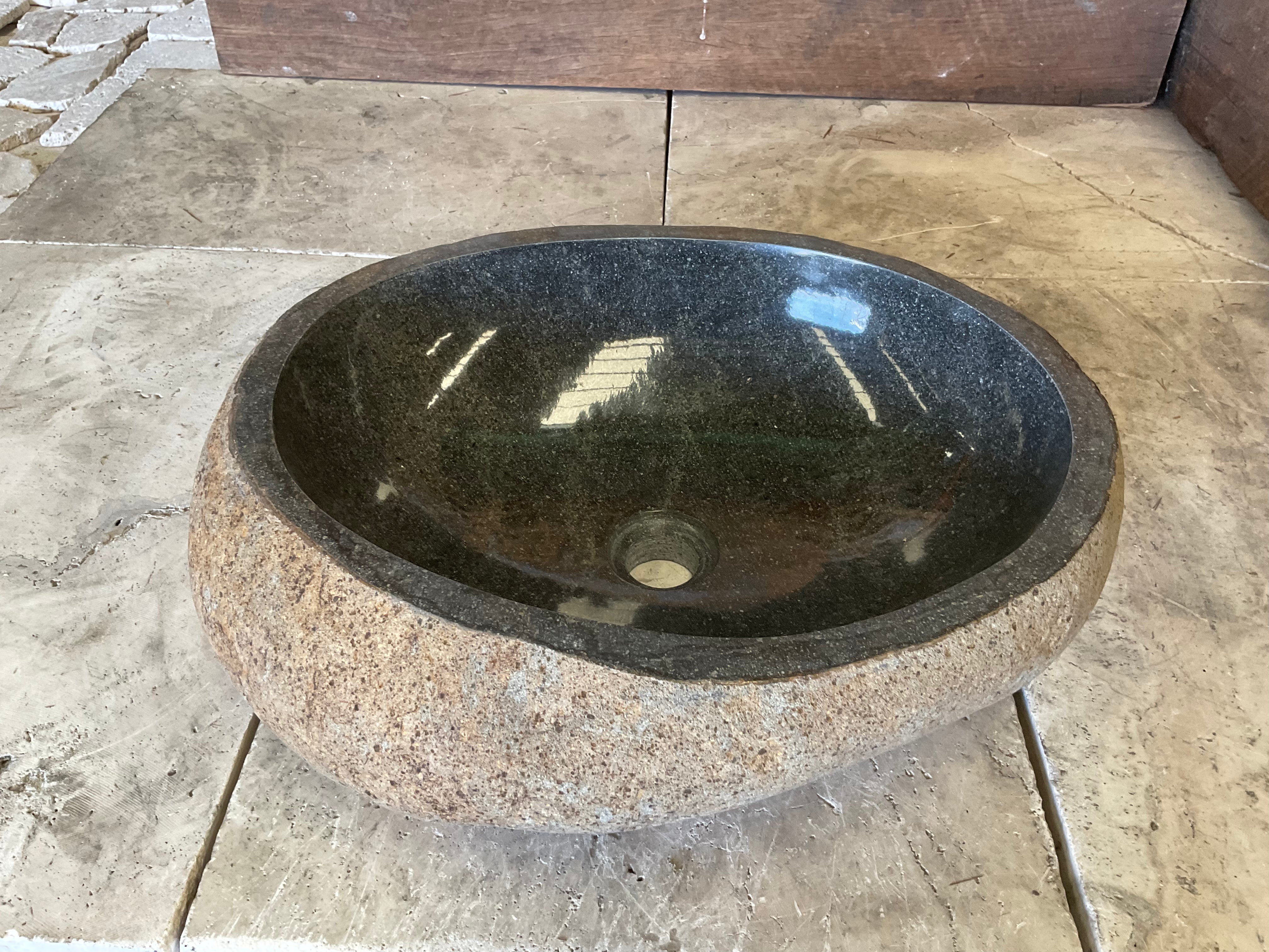 Handmade Natural Oval River Stone  Bathroom Basin  RM 2310053