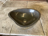 Handmade Natural Oval River Stone  Bathroom Basin  - RM 2309007