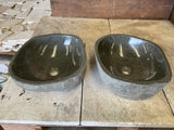 Handmade Natural Oval River Stone Bathroom Basin - Twin Set RM 2309008