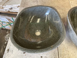 Handmade Natural Oval River Stone Bathroom Basin - Twin Set RM 2309008