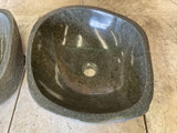 Handmade Natural Oval River Stone Bathroom Basin - Twin Set RM 2309008