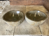 Handmade Natural Oval River Stone Bathroom Basin - Twin Set RM 2309003