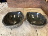 Handmade Natural Oval River Stone Bathroom Basin - Twin Set RS 2309002