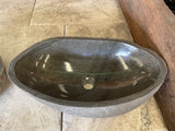 Handmade Natural Oval River Stone Bathroom Basin - Twin Set RL 2309006