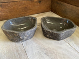 Handmade Natural Oval River Stone Bathroom Basin - Twin Set RS2306004