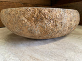 Handmade Natural Oval River Stone Bathroom Basin - RM2306034