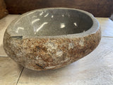 Handmade Natural Oval River Stone Bathroom Basin - RS2306025