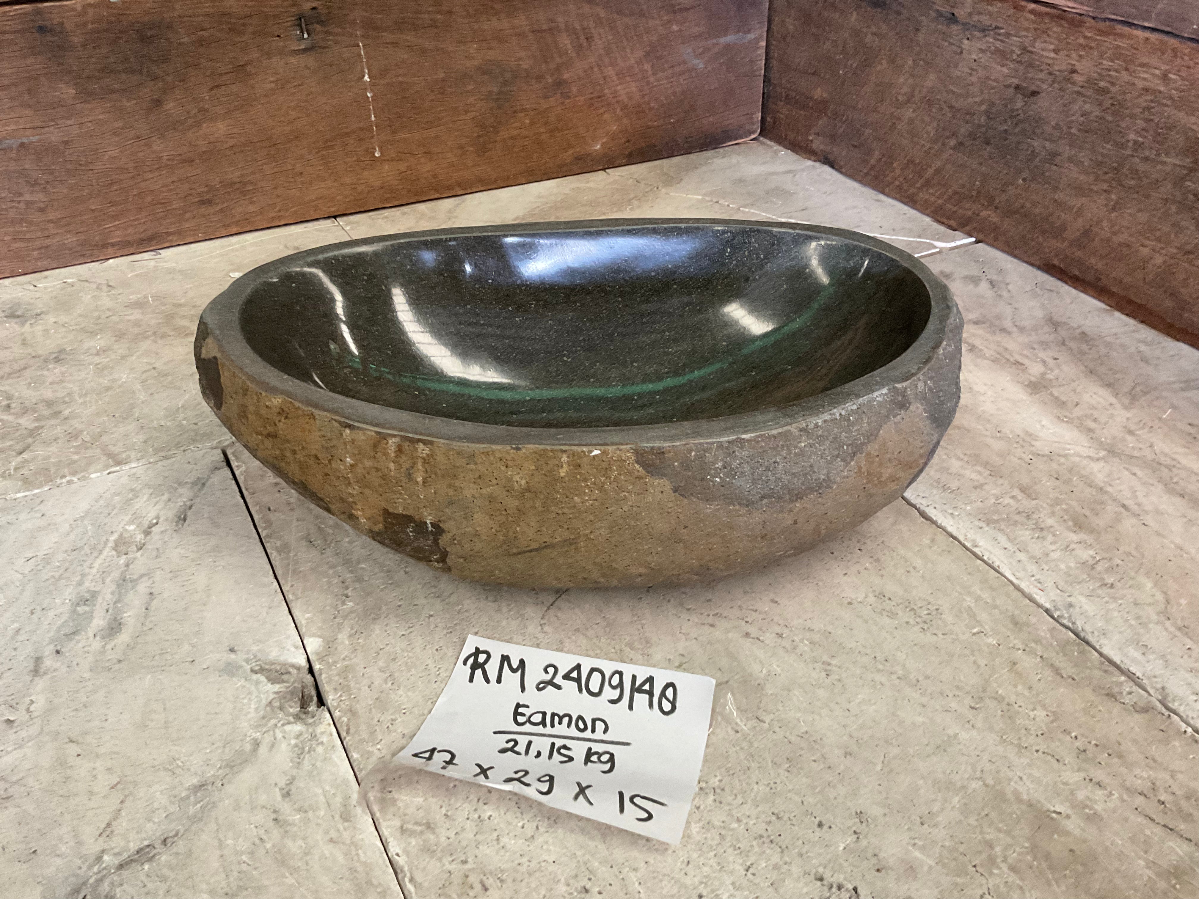 Handmade Natural Oval River Stone  Bathroom Basin  RM 2409140