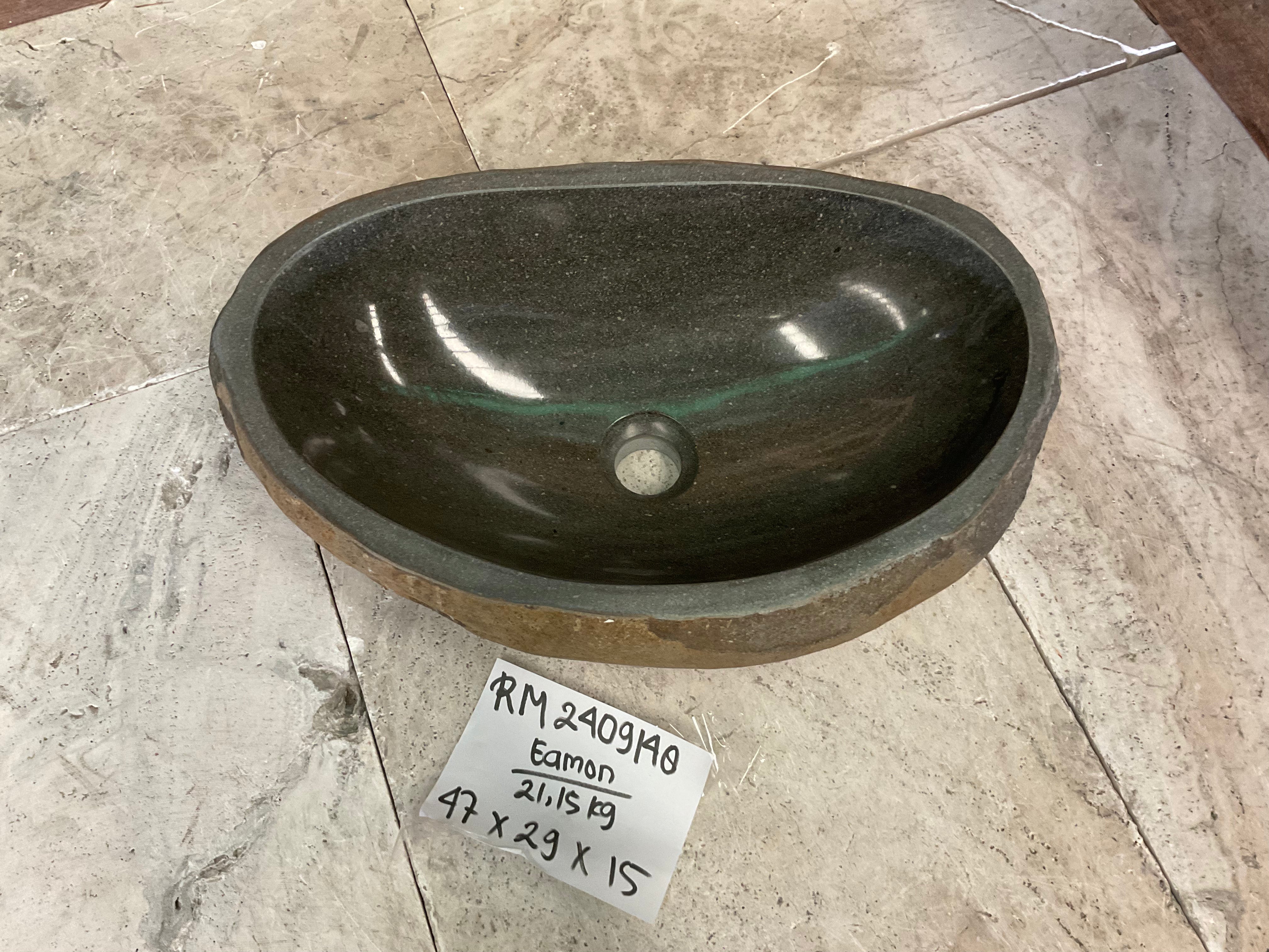 Handmade Natural Oval River Stone  Bathroom Basin  RM 2409140