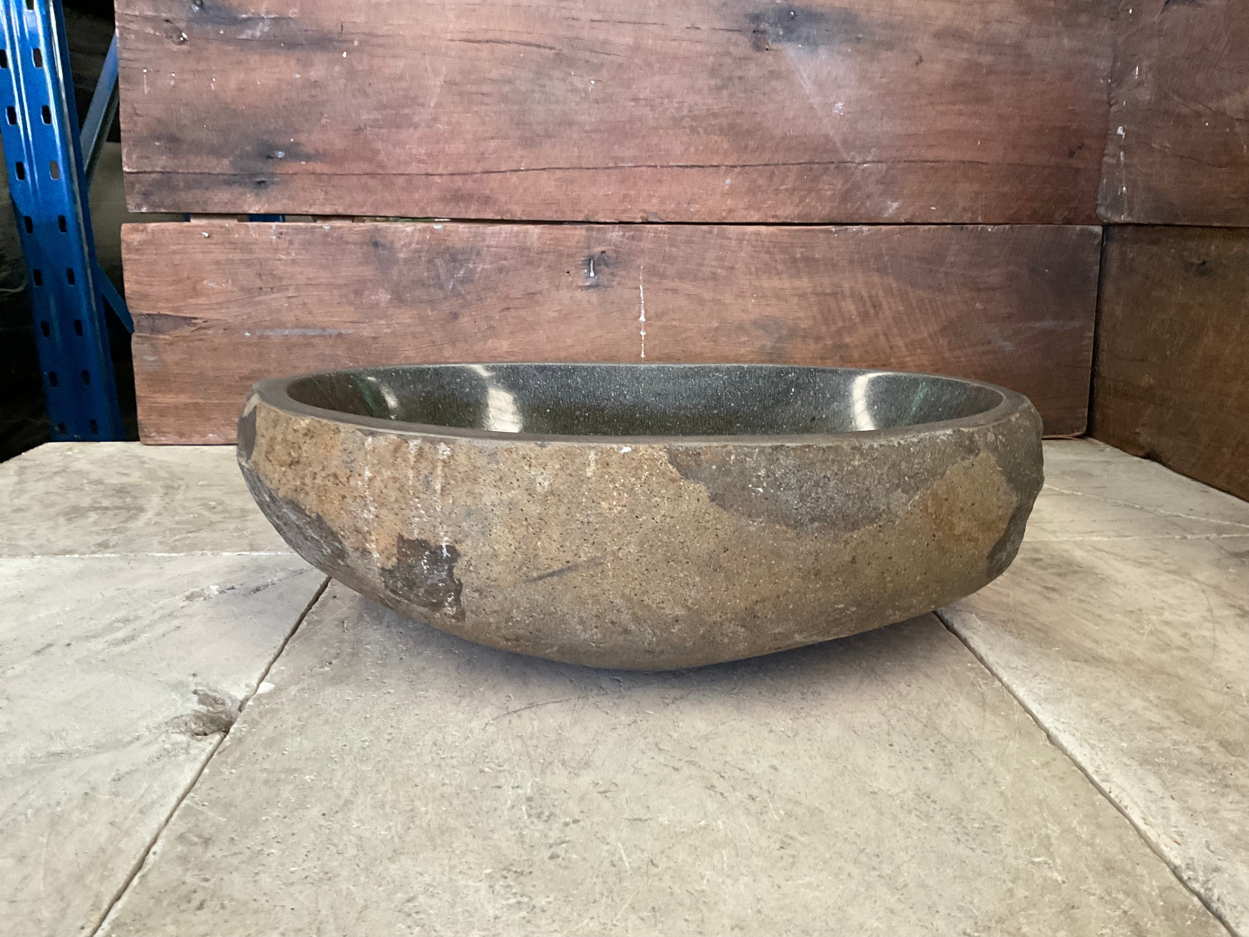 Handmade Natural Oval River Stone  Bathroom Basin  RM 2409140