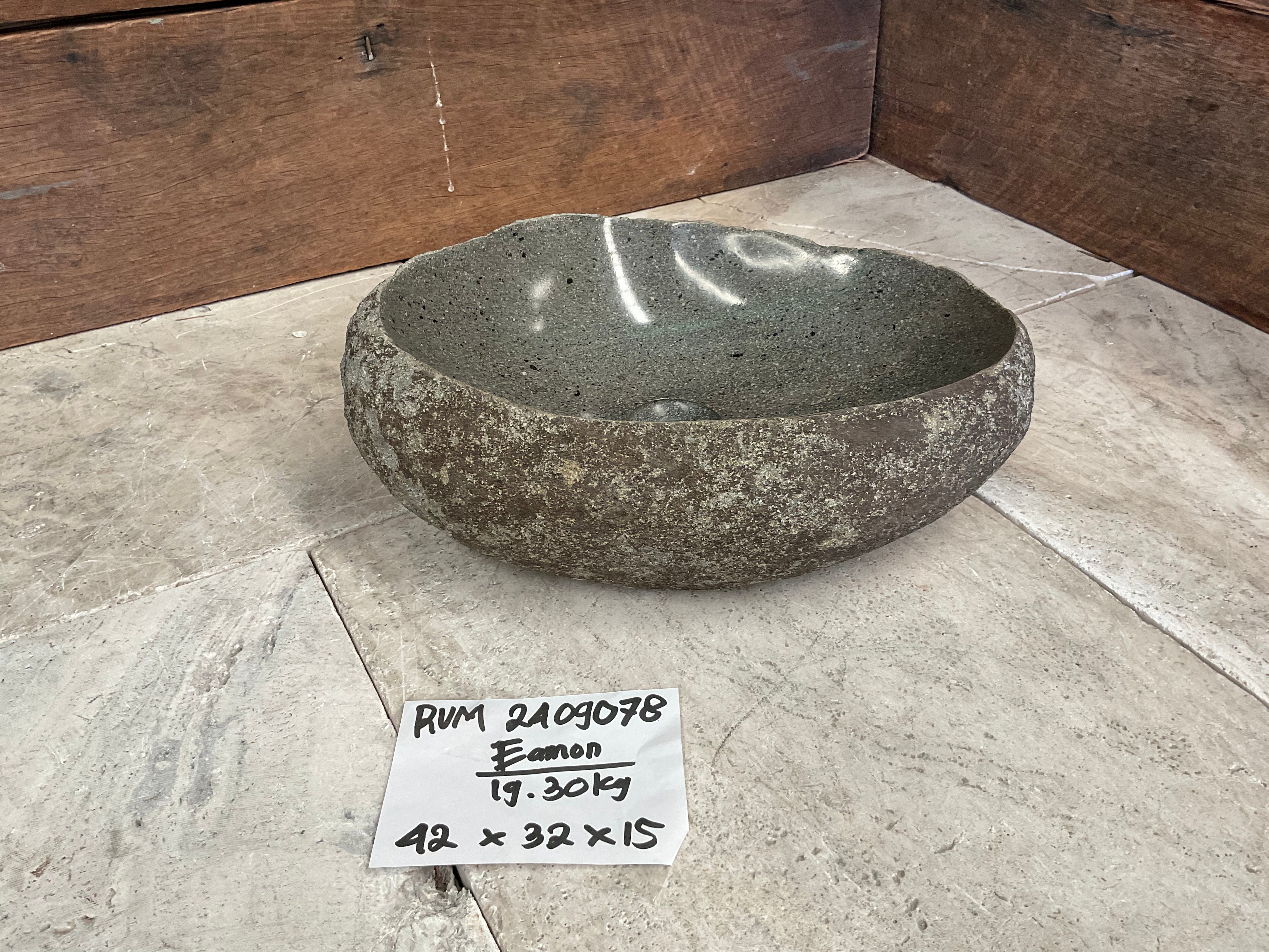 Handmade Natural Oval River Stone  Bathroom Basin  RVM 2409078