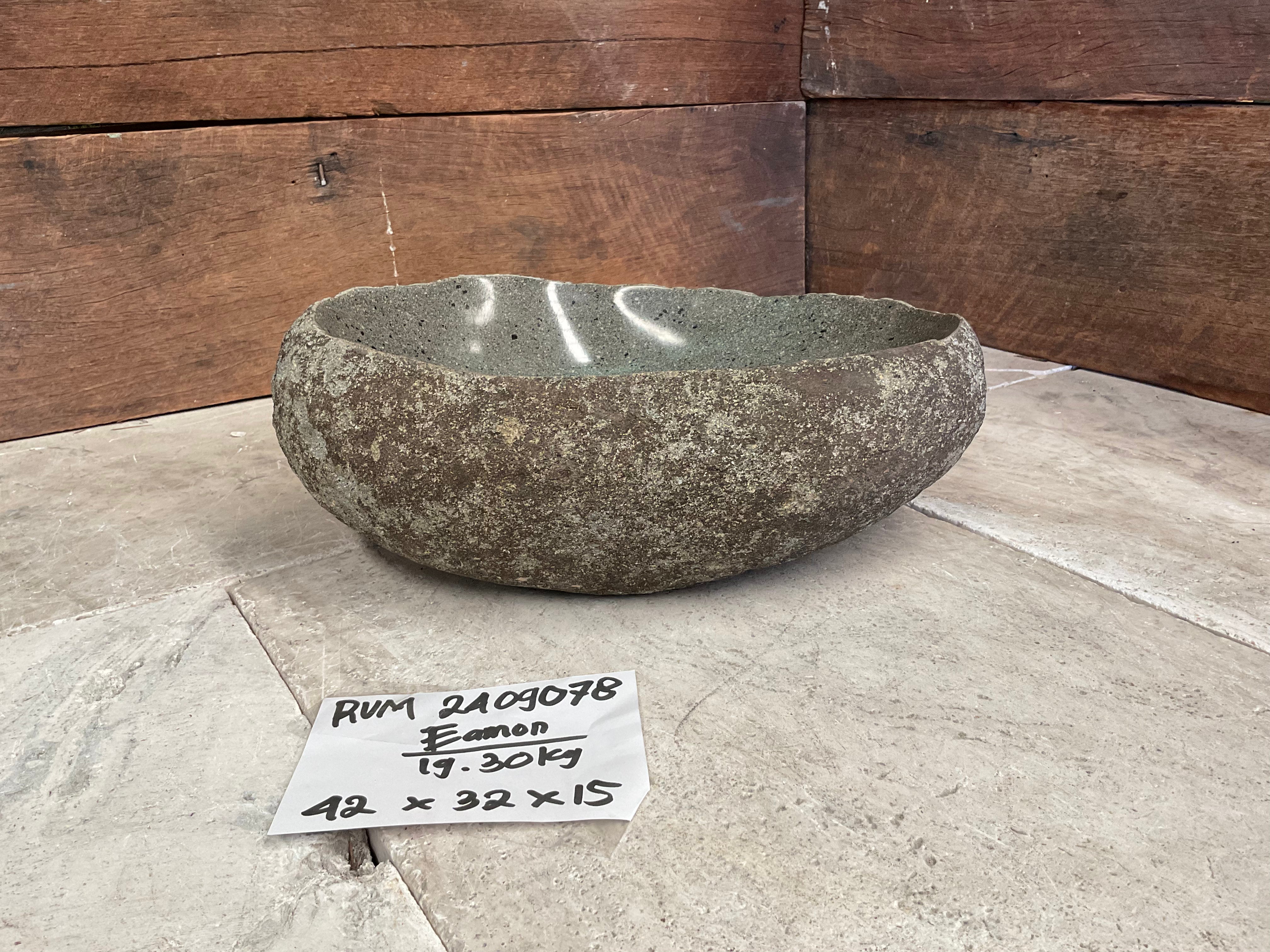 Handmade Natural Oval River Stone  Bathroom Basin  RVM 2409078