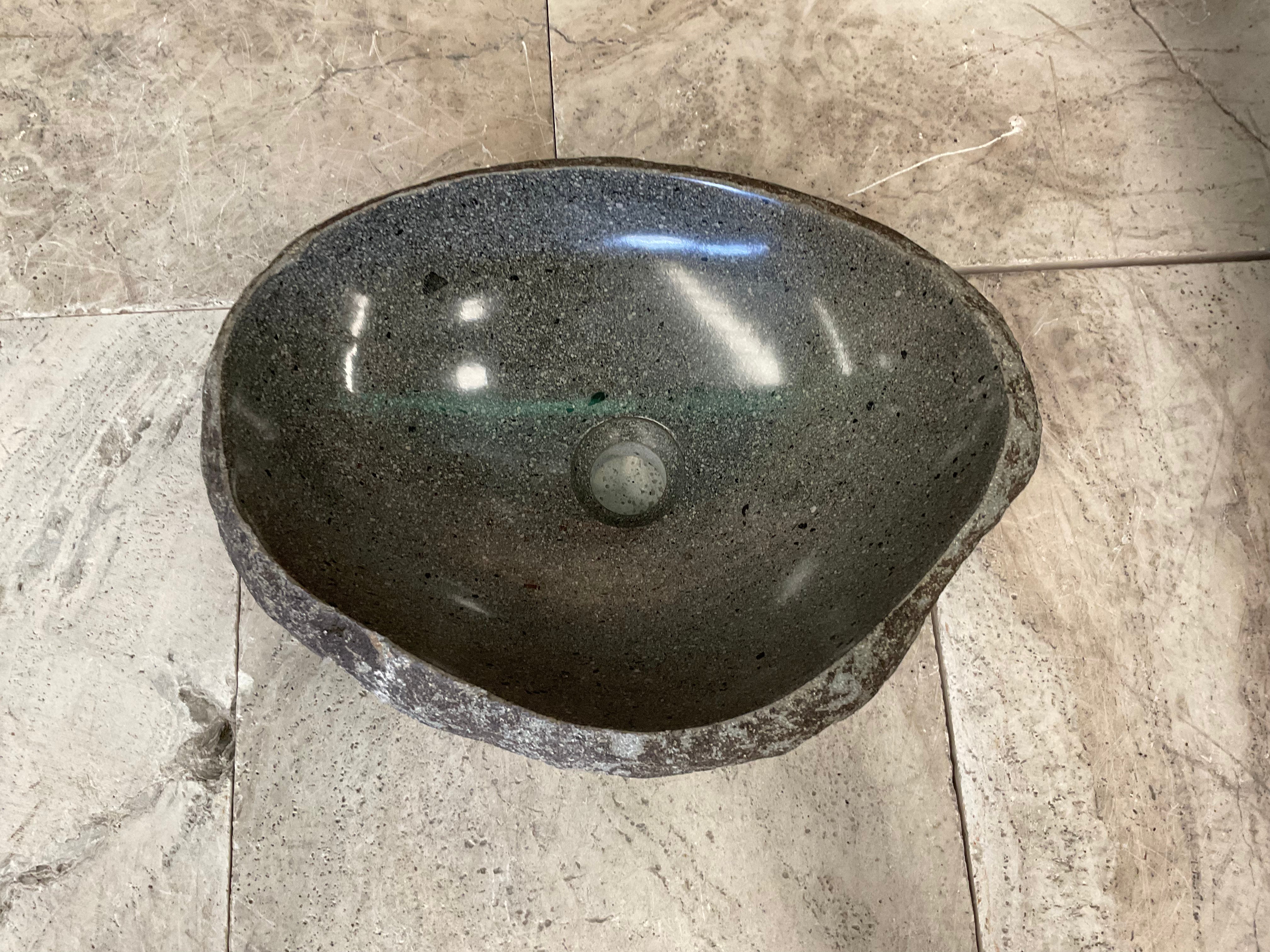 Handmade Natural Oval River Stone  Bathroom Basin  RVM 2409078