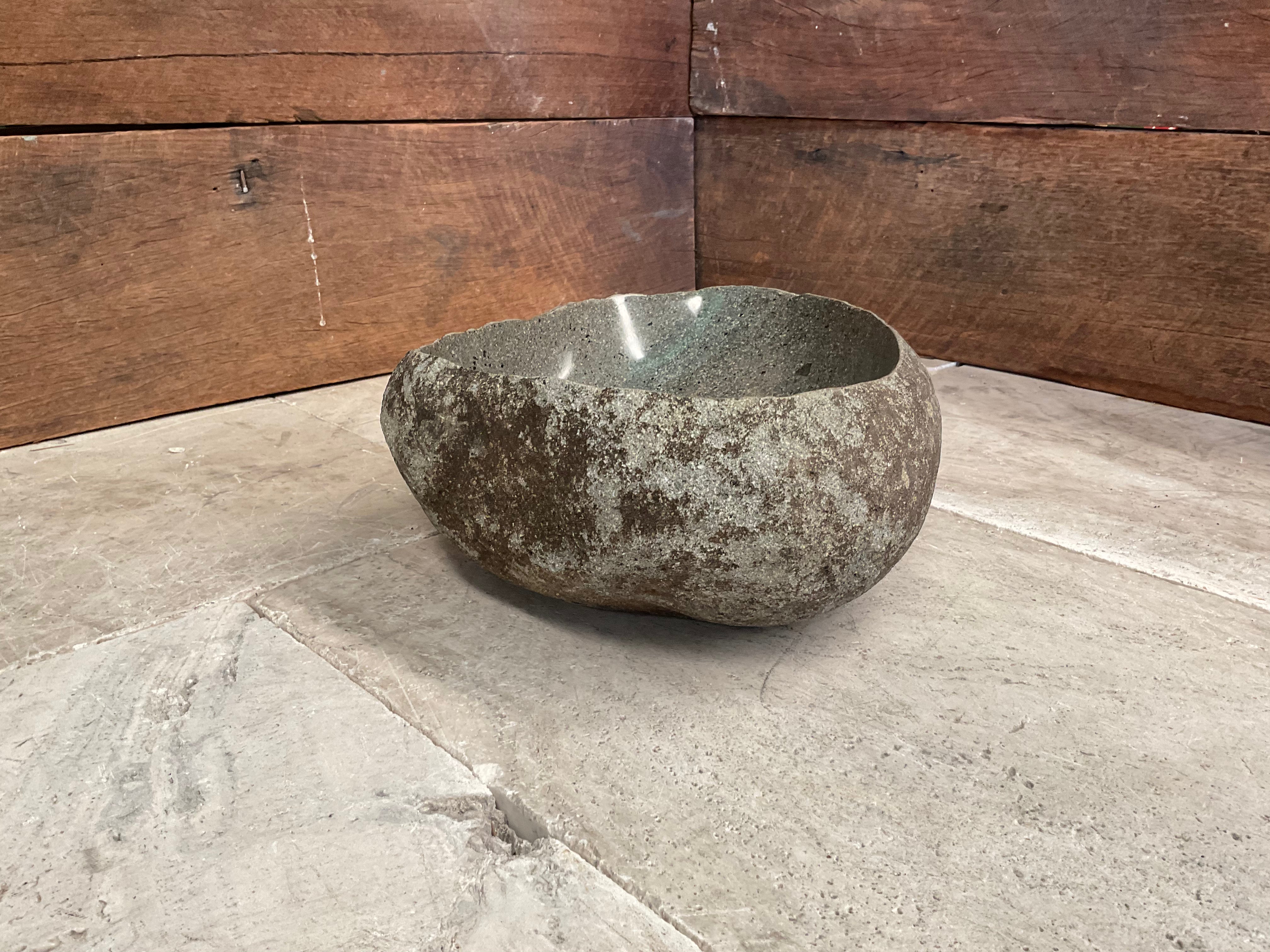 Handmade Natural Oval River Stone  Bathroom Basin  RVM 2409078