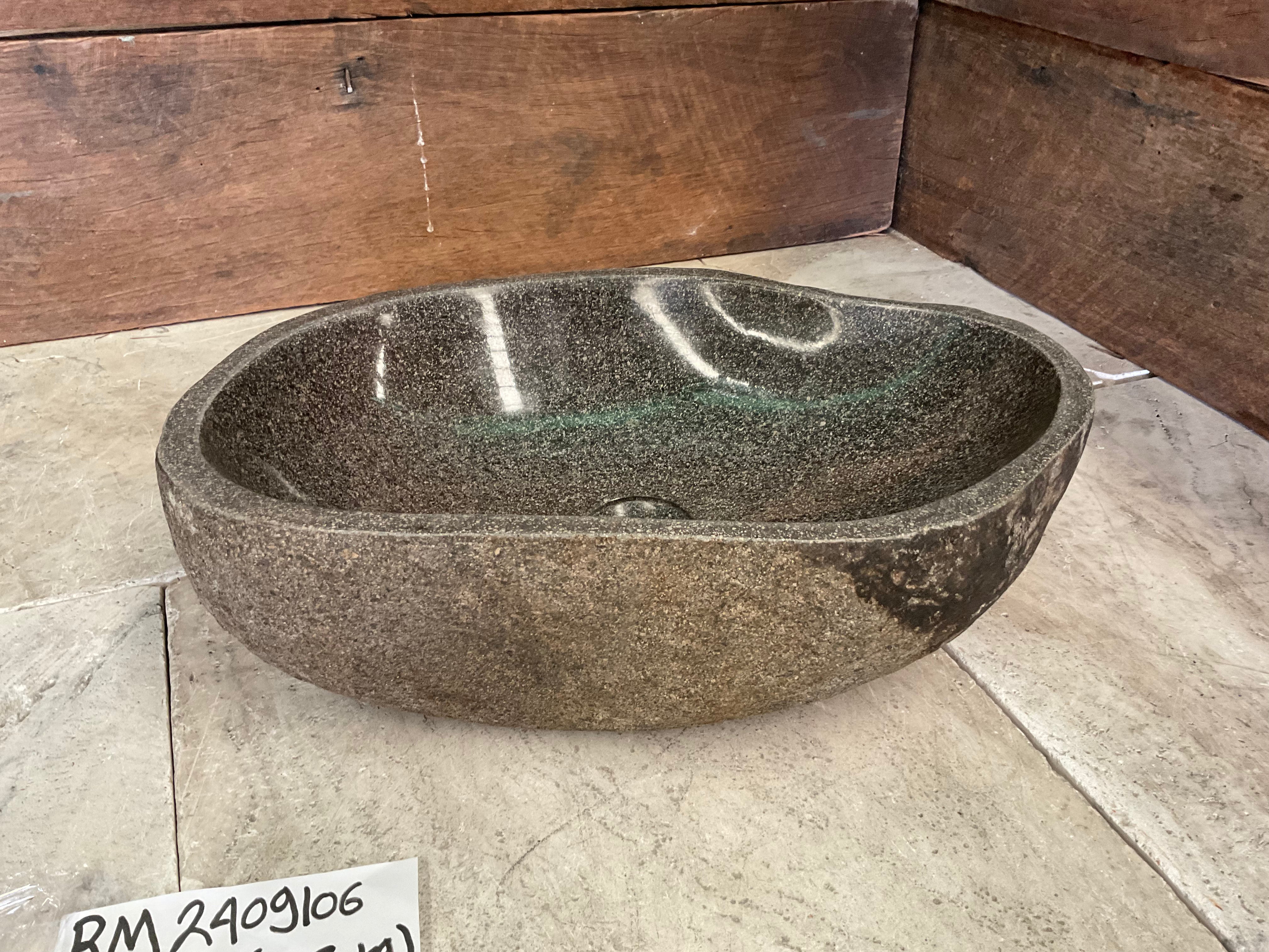 Handmade Natural Oval River Stone  Bathroom Basin  RM 2409106