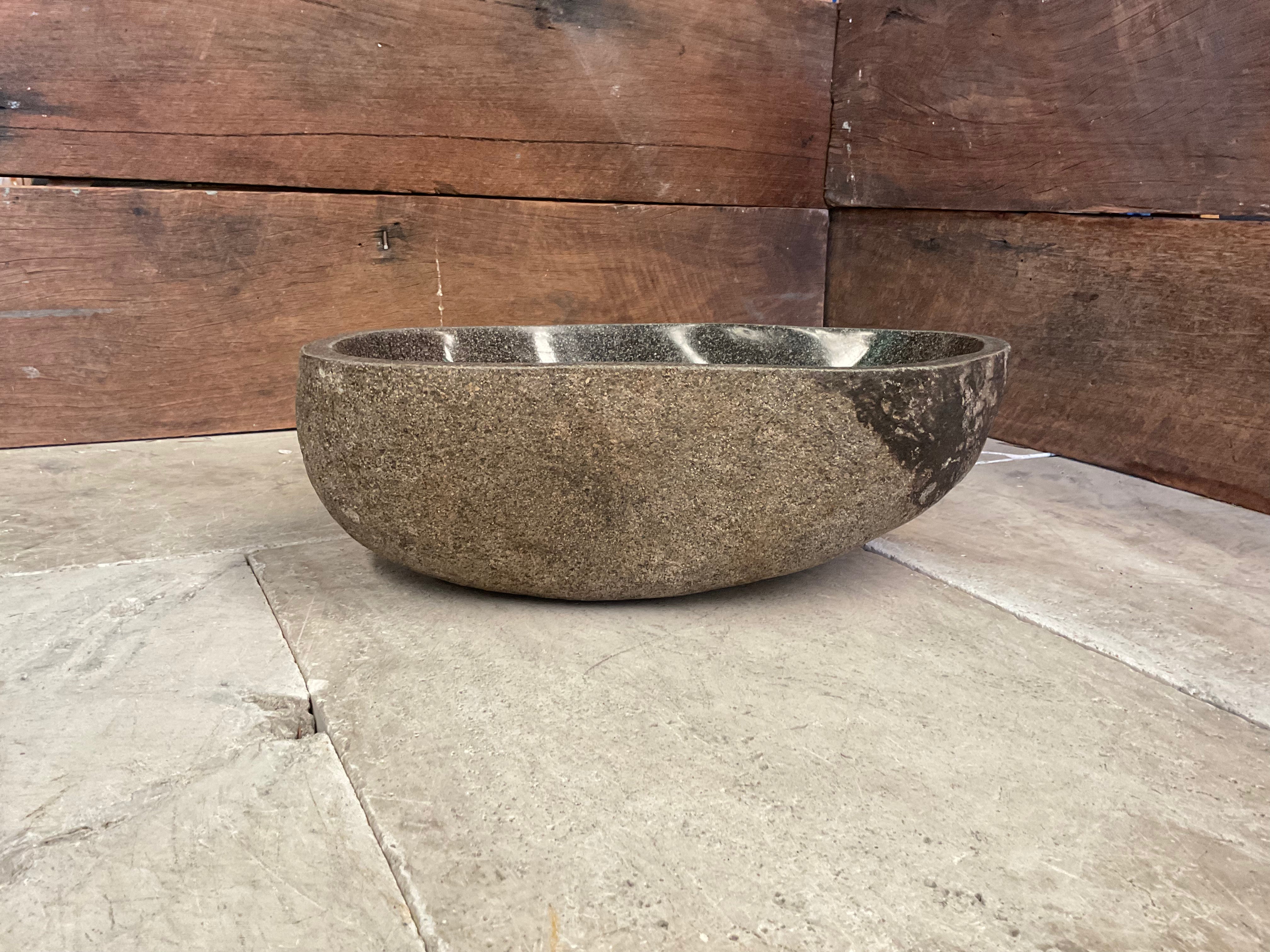 Handmade Natural Oval River Stone  Bathroom Basin  RM 2409106