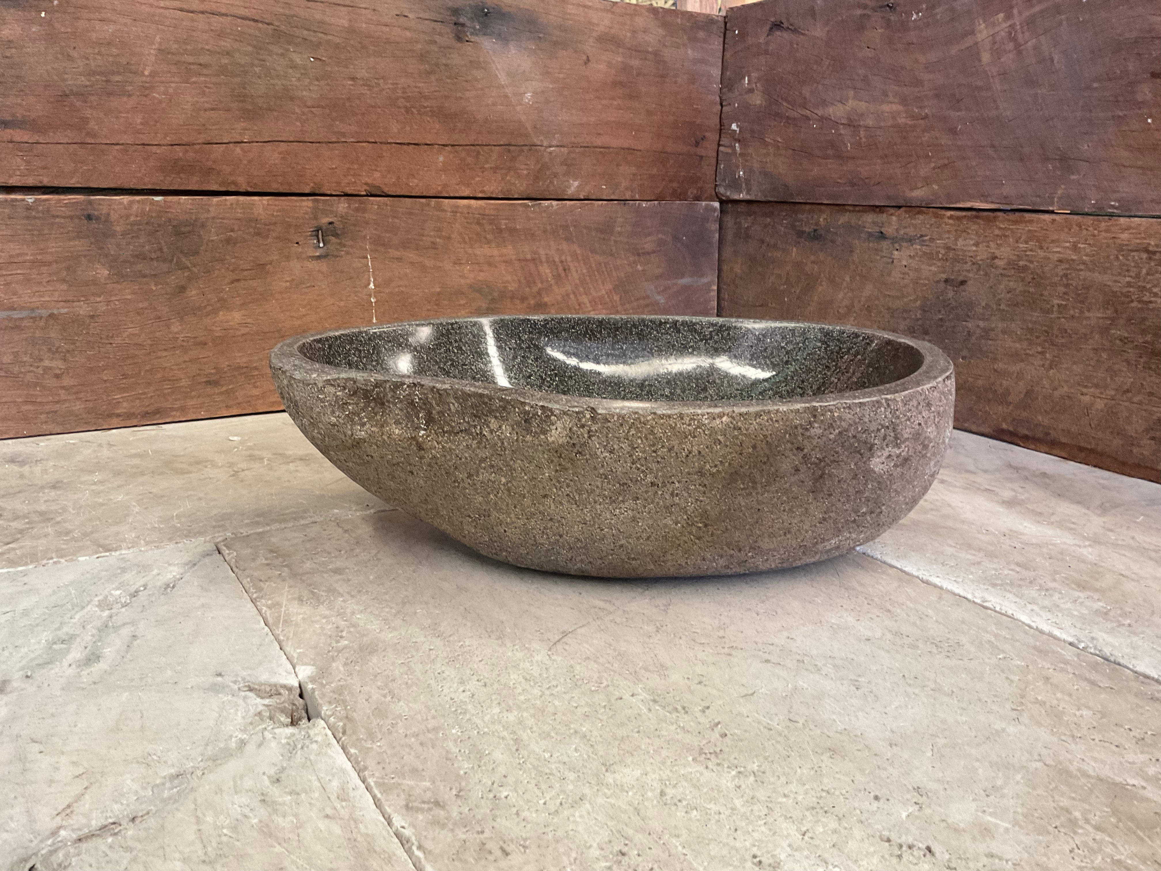 Handmade Natural Oval River Stone  Bathroom Basin  RM 2409106