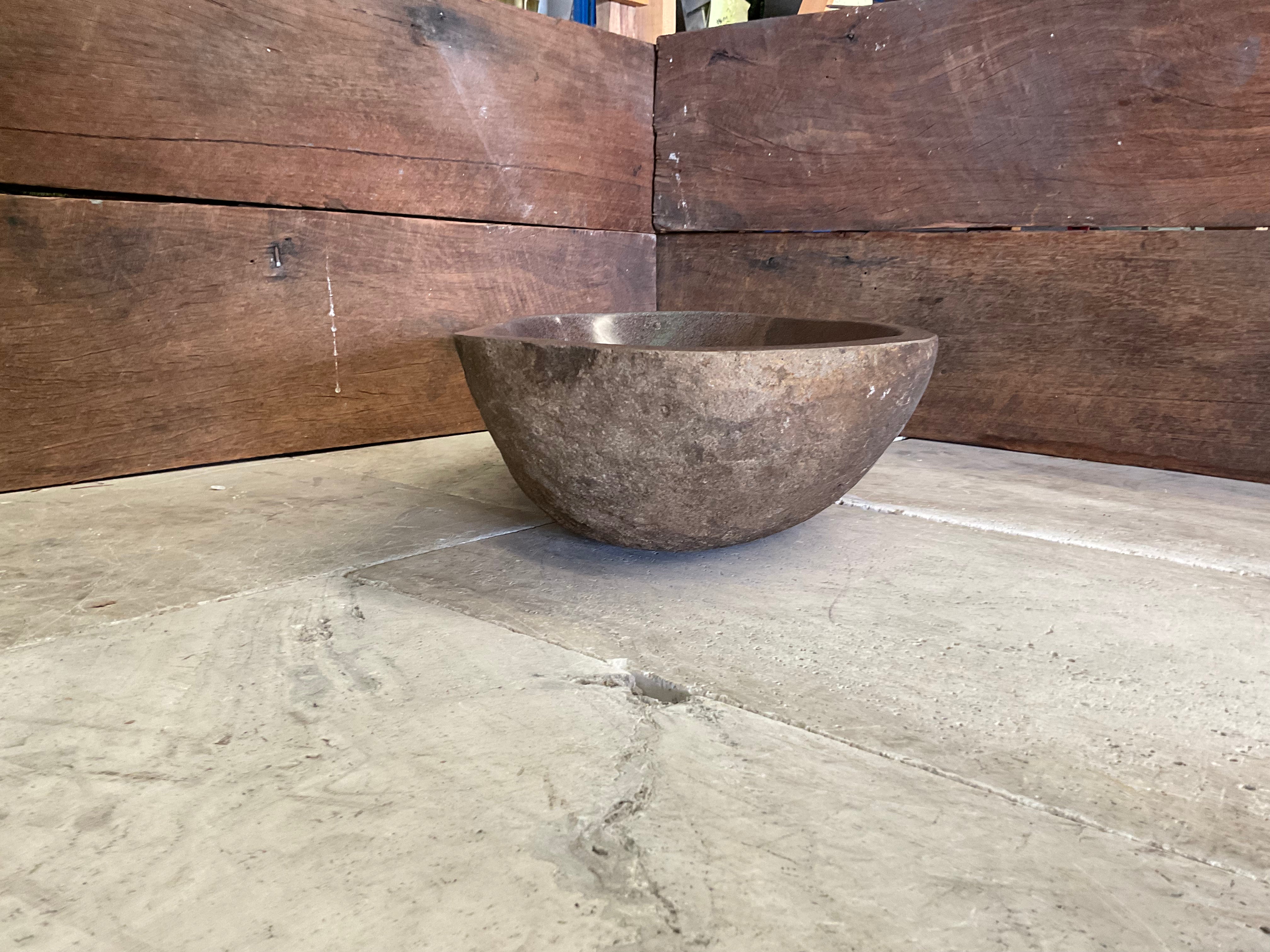 Handmade Natural Oval River Stone  Bathroom Basin  RL 240924