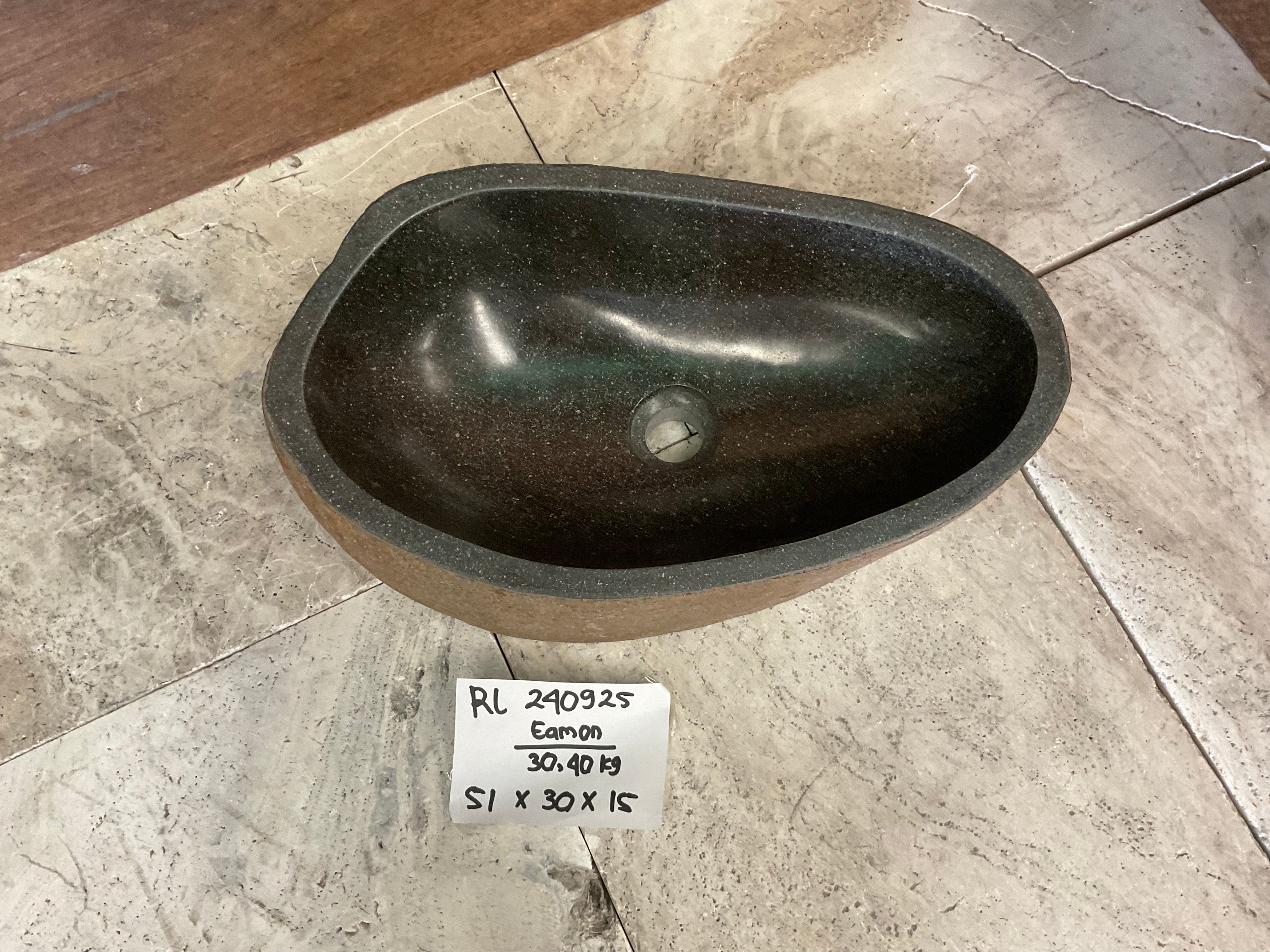 Handmade Natural Oval River Stone  Bathroom Basin  RL 240925