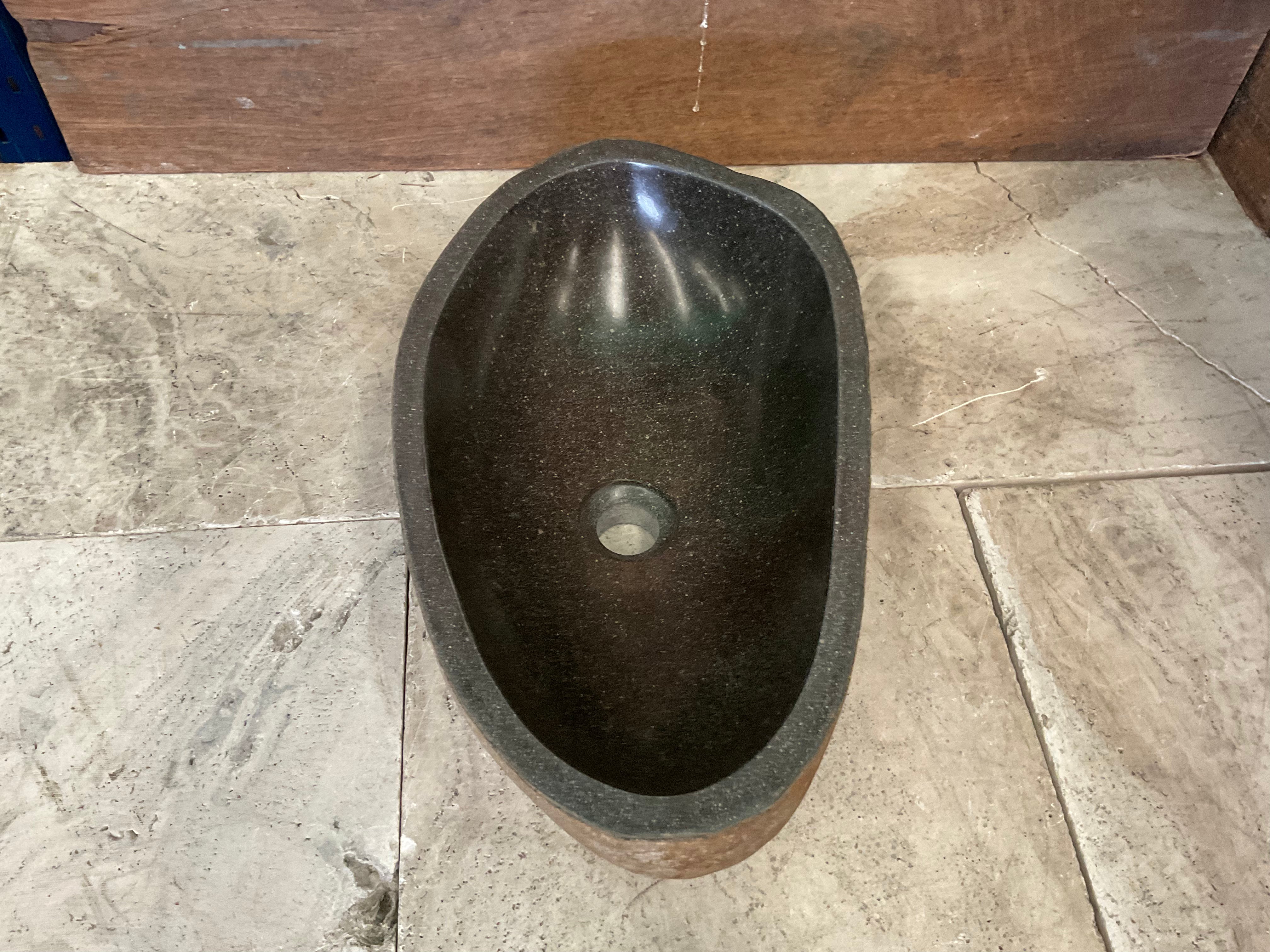 Handmade Natural Oval River Stone  Bathroom Basin  RL 240925