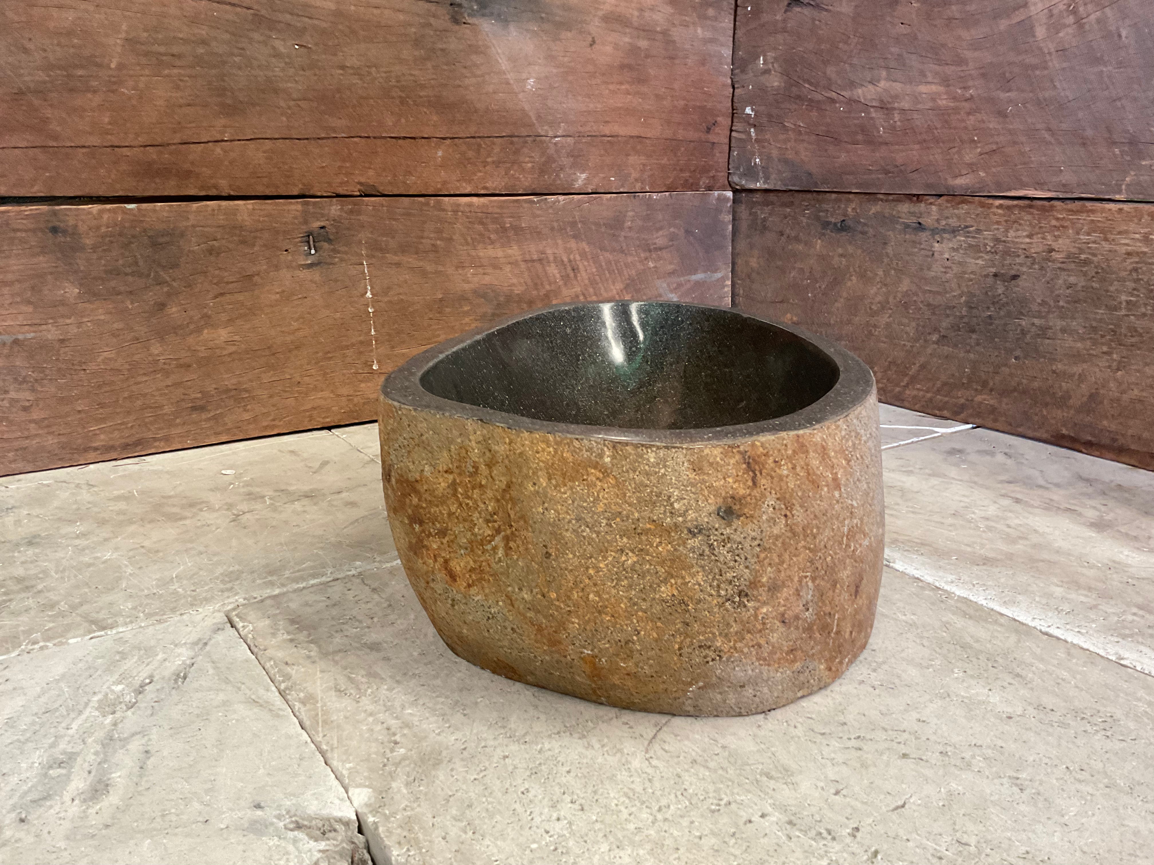 Handmade Natural Oval River Stone  Bathroom Basin  RL 240925