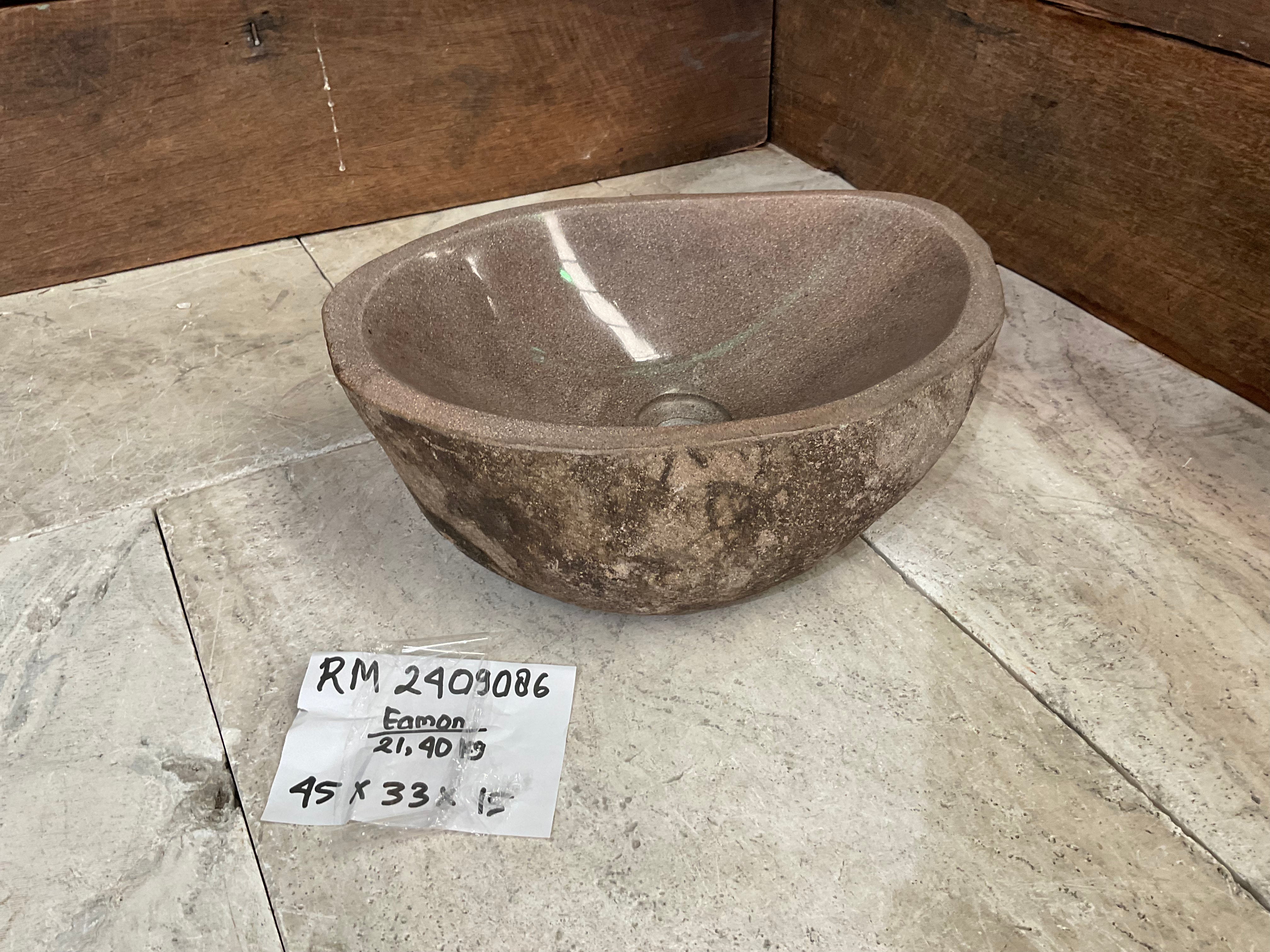 Handmade Natural Oval River Stone  Bathroom Basin  RM 2409086