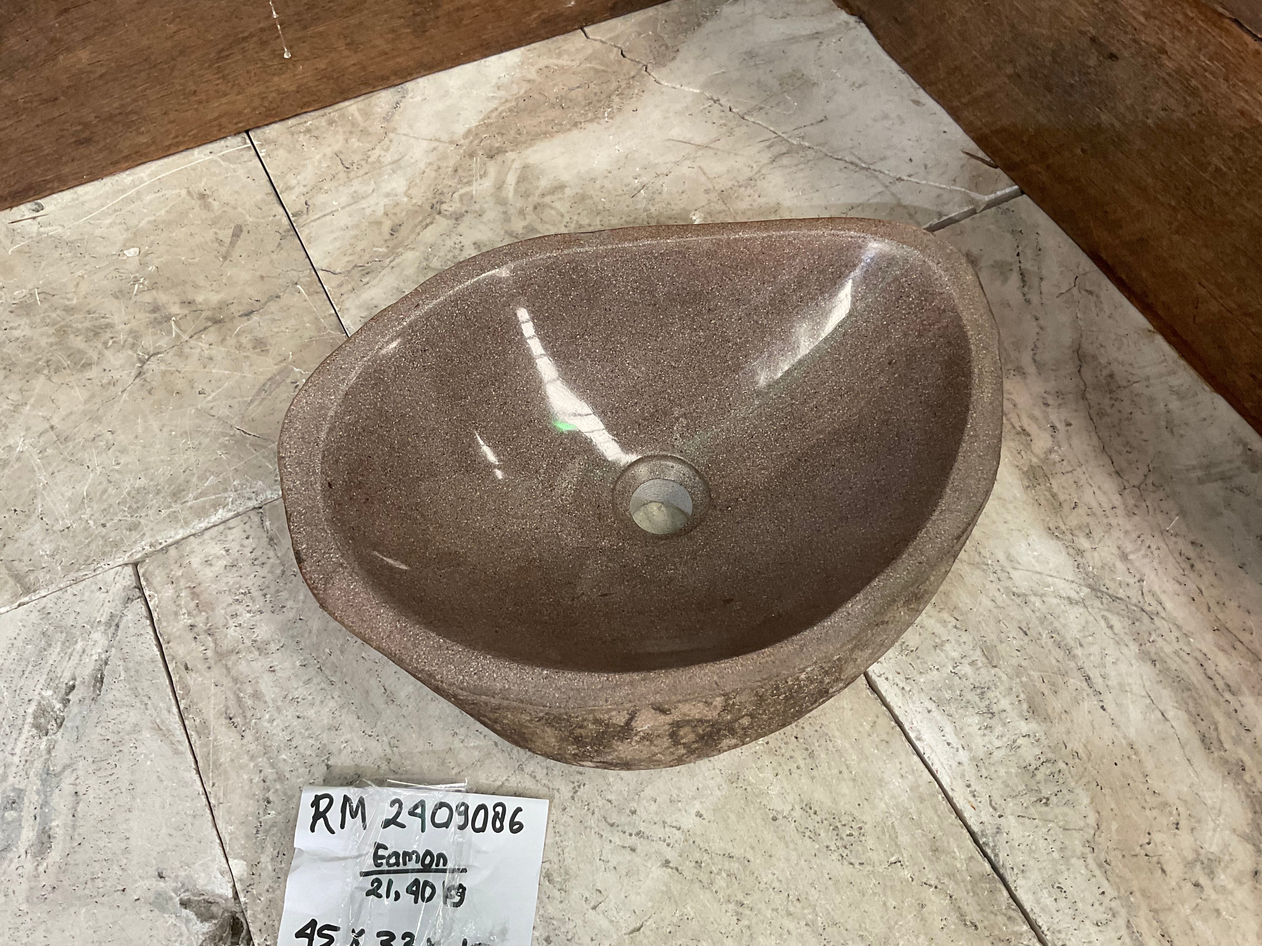 Handmade Natural Oval River Stone  Bathroom Basin  RM 2409086