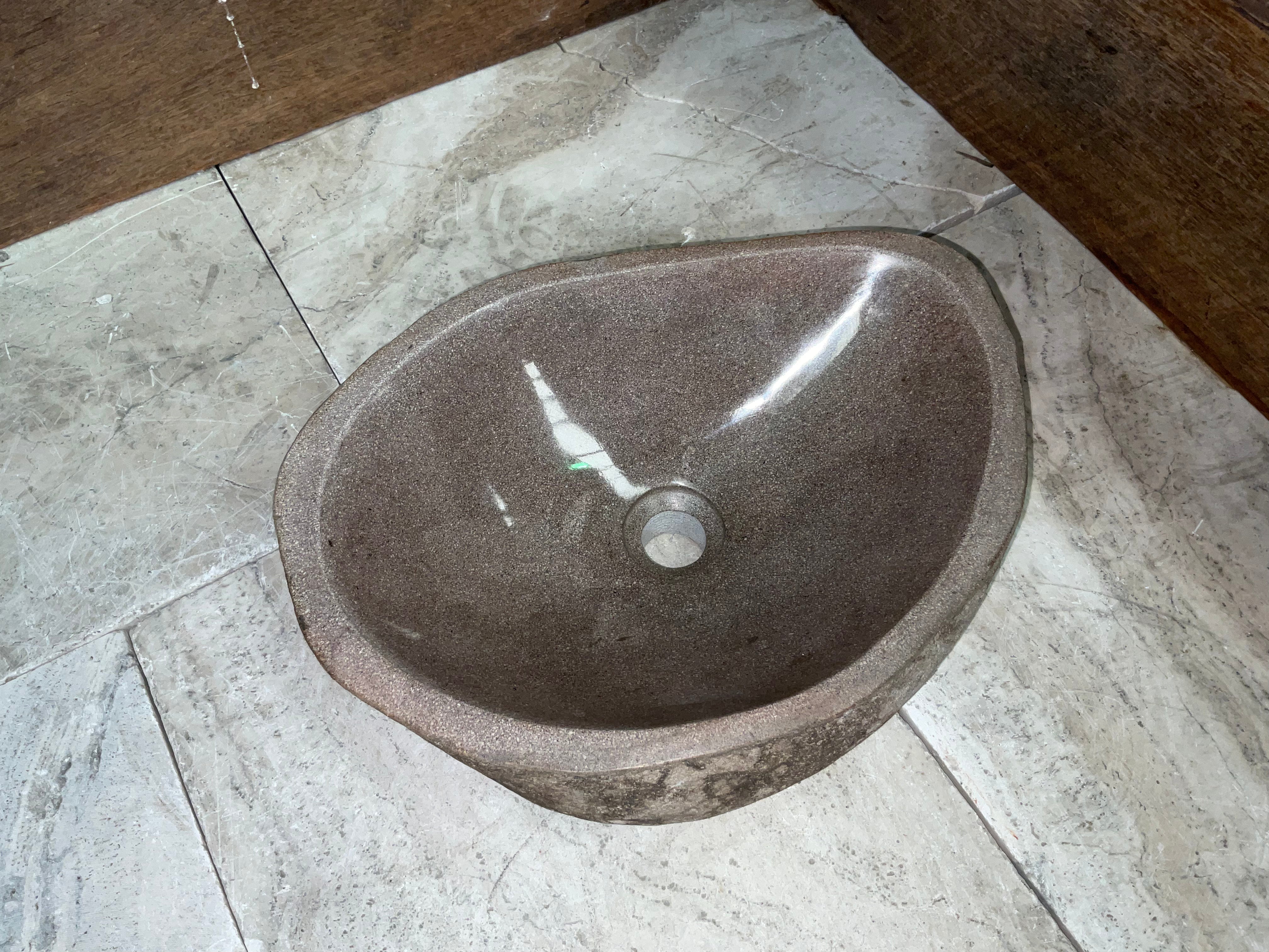 Handmade Natural Oval River Stone  Bathroom Basin  RM 2409086