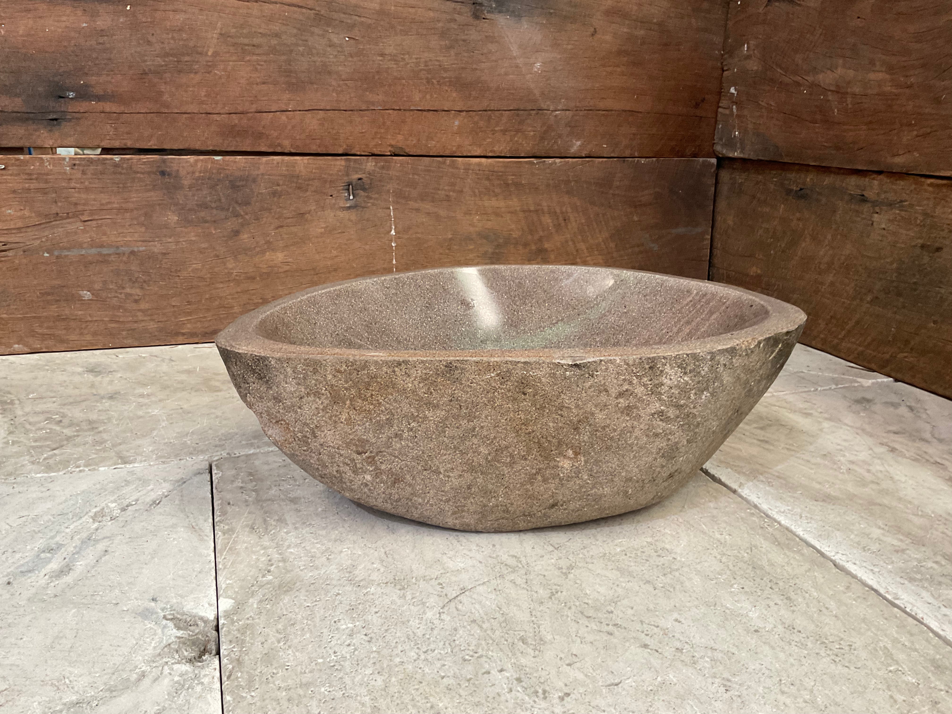 Handmade Natural Oval River Stone  Bathroom Basin  RM 2409086