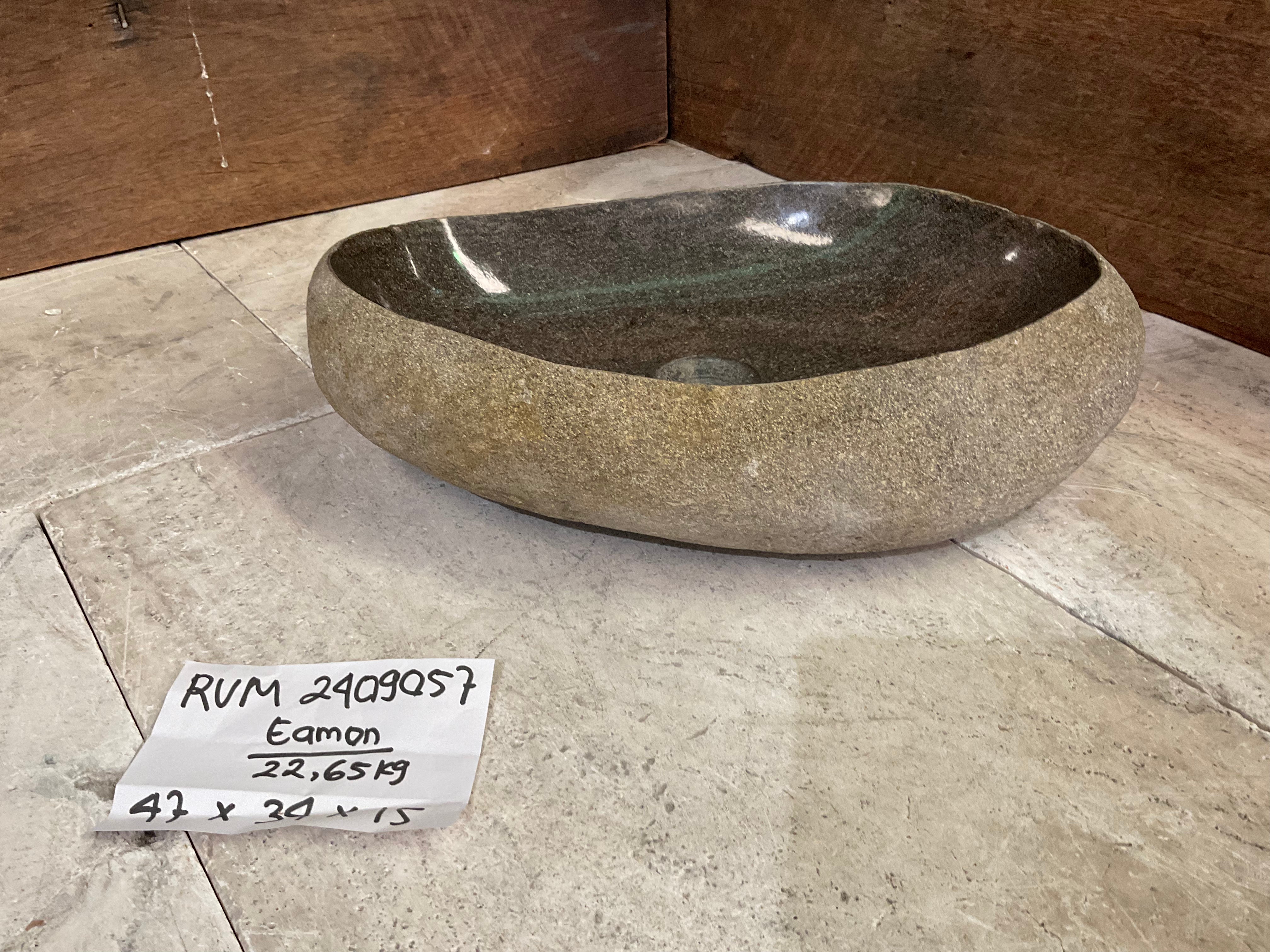 Handmade Natural Oval River Stone  Bathroom Basin  RVM 2409057