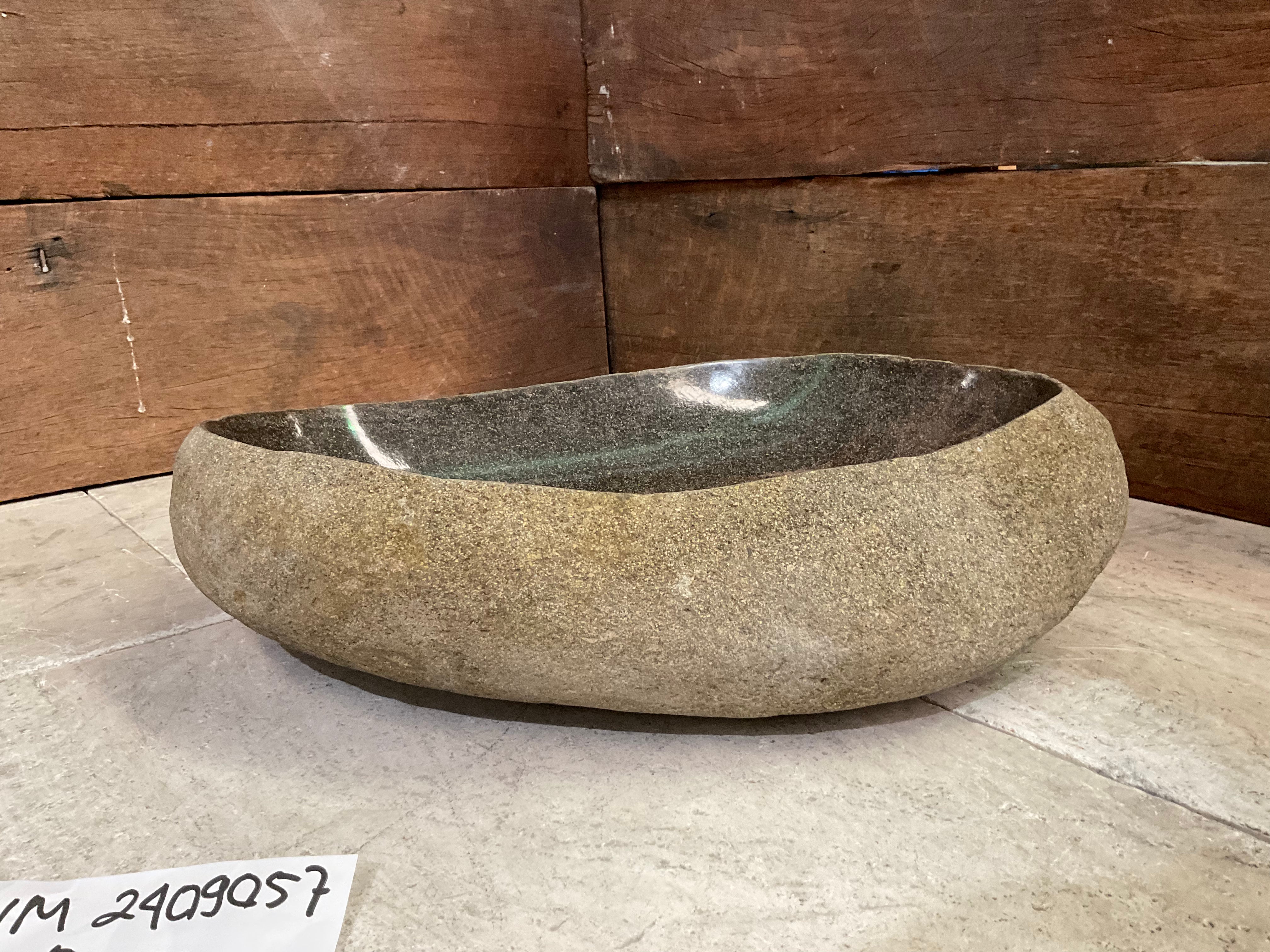 Handmade Natural Oval River Stone  Bathroom Basin  RVM 2409057