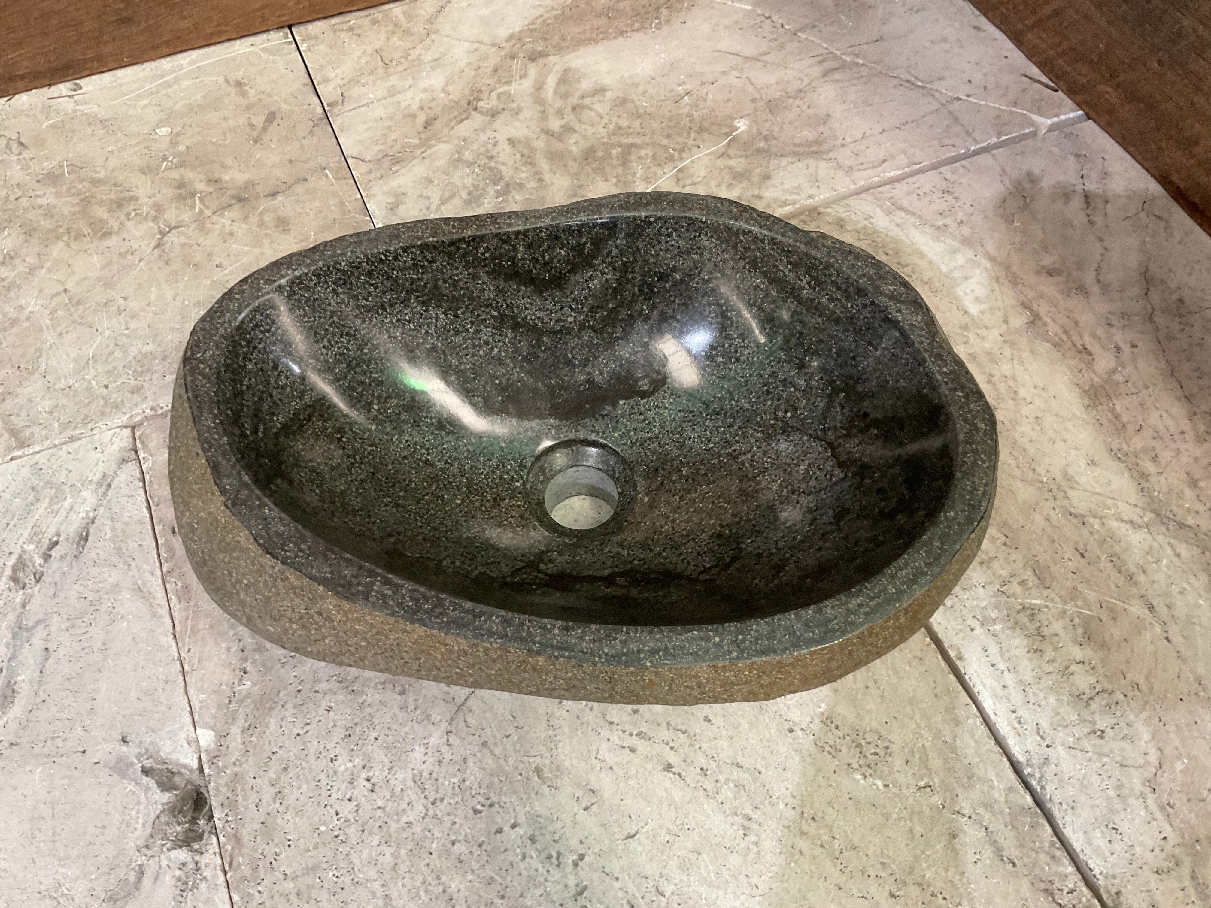 Handmade Natural Oval River Stone  Bathroom Basin  RM 2409029