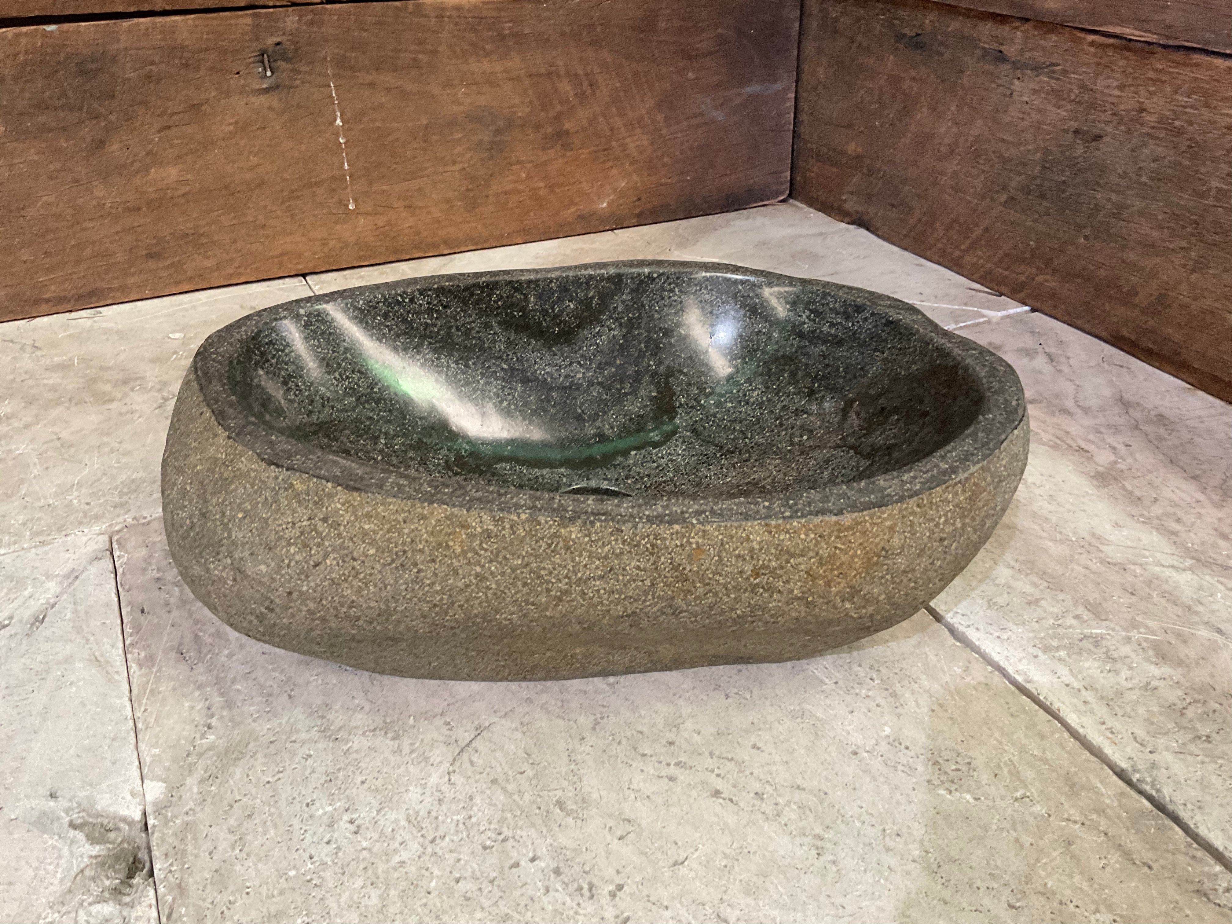 Handmade Natural Oval River Stone  Bathroom Basin  RM 2409029