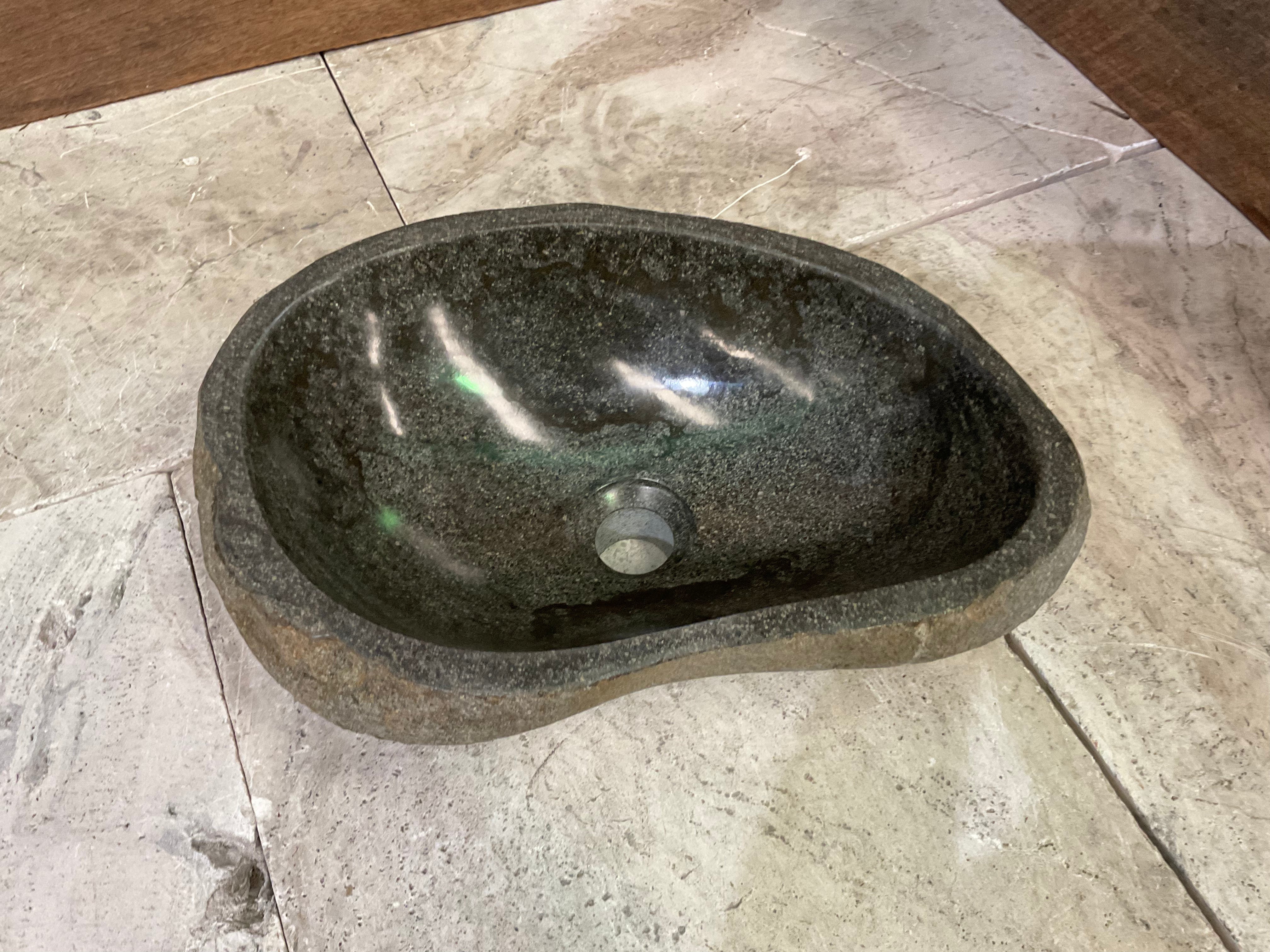 Handmade Natural Oval River Stone  Bathroom Basin  RM 2409029