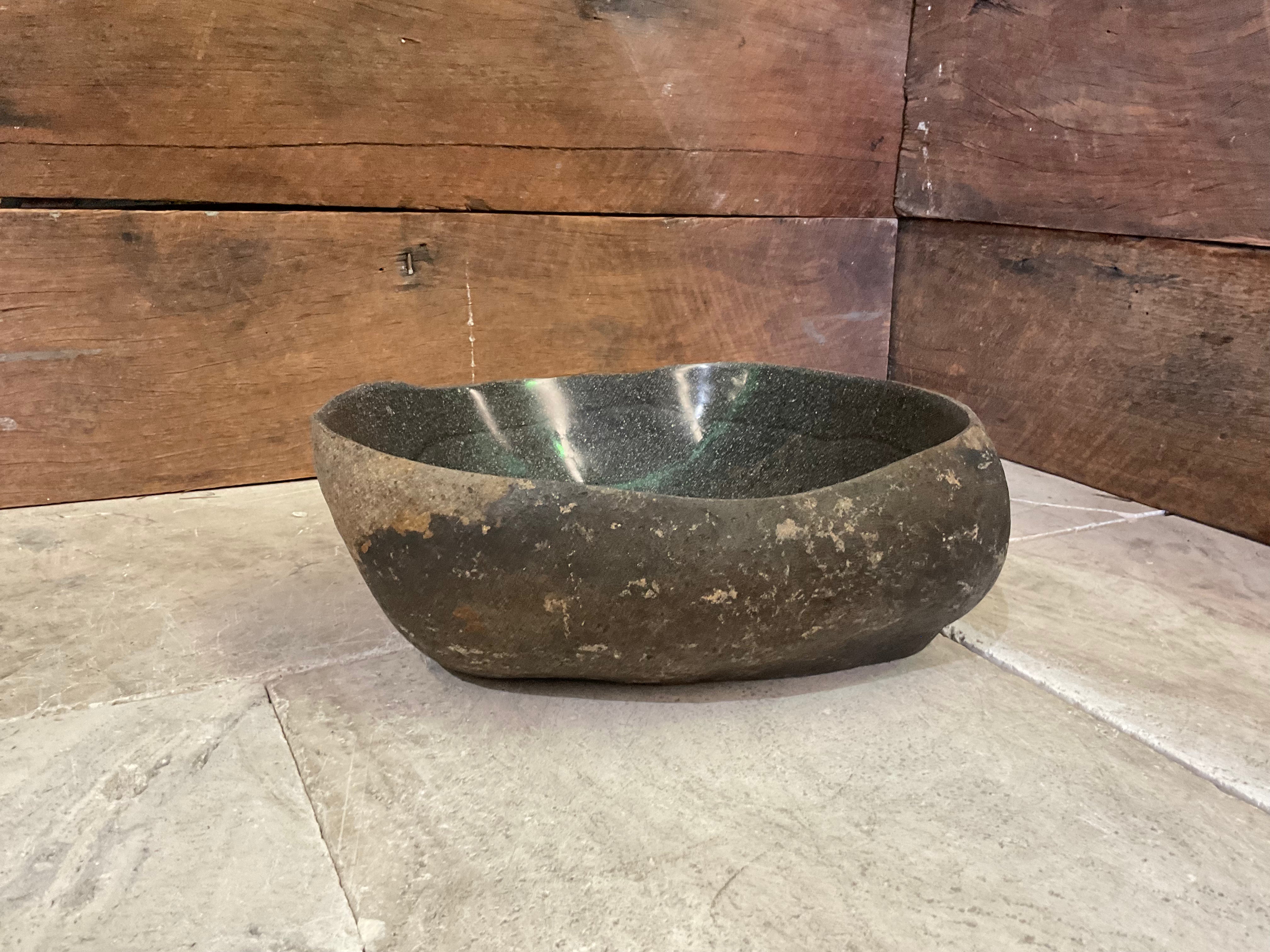 Handmade Natural Oval River Stone  Bathroom Basin  RVS 2409020