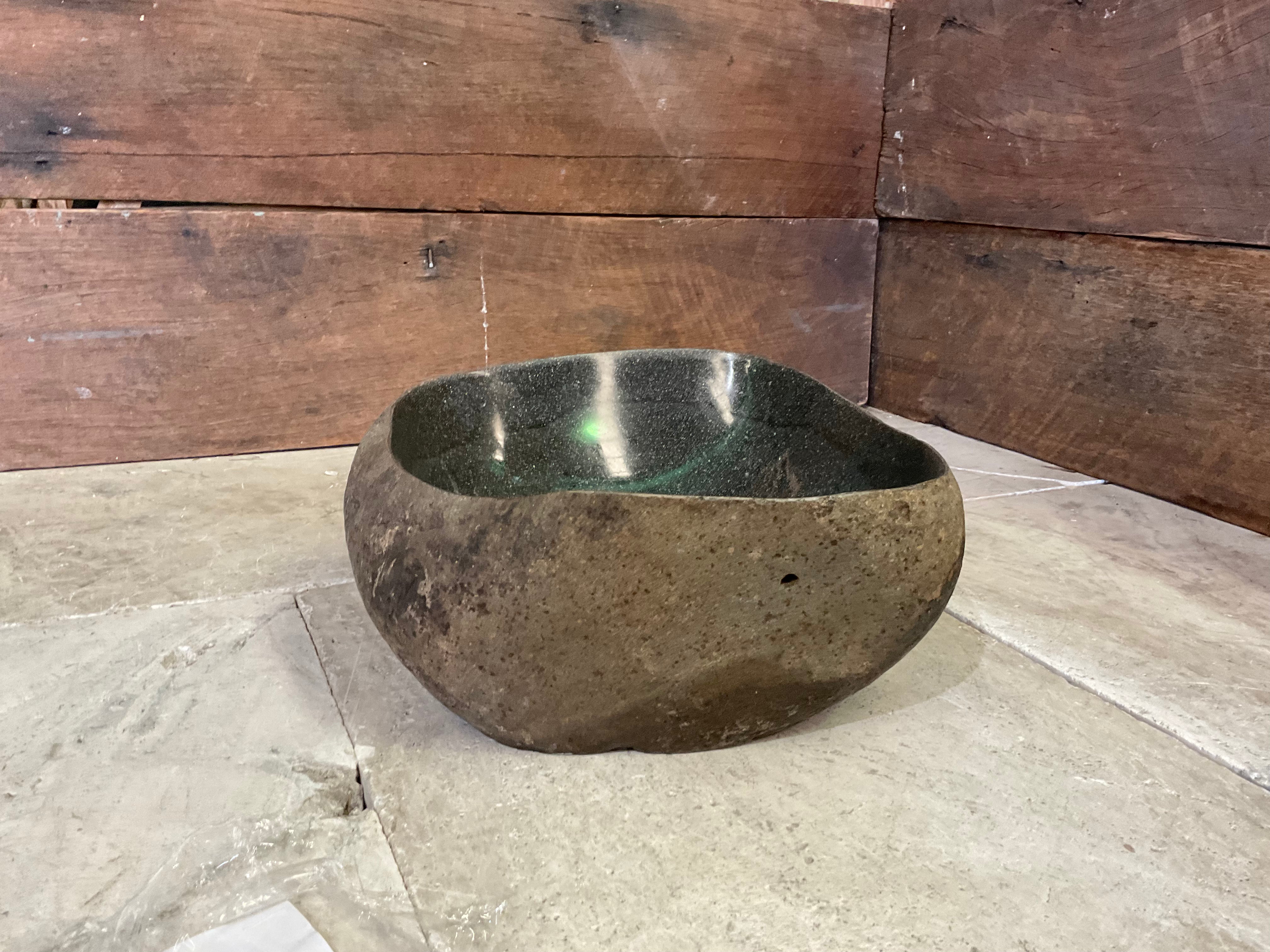 Handmade Natural Oval River Stone  Bathroom Basin  RVS 2409020