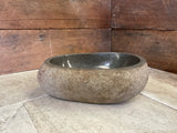 Handmade Natural Oval River Stone  Bathroom Basin  RS 2409064