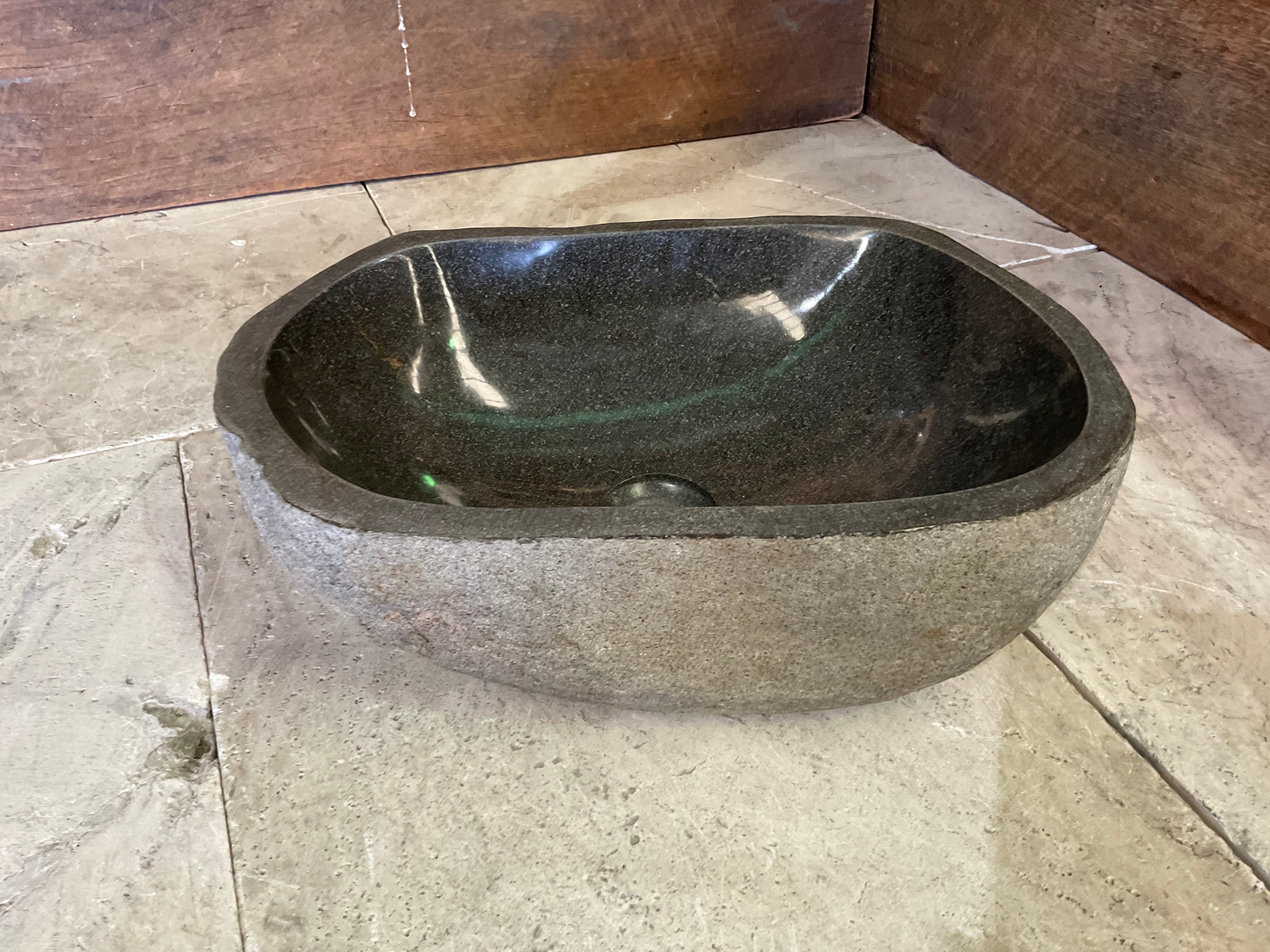 Handmade Natural Oval River Stone  Bathroom Basin  RM 2409144