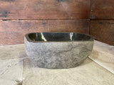 Handmade Natural Oval River Stone  Bathroom Basin  RM 2409144