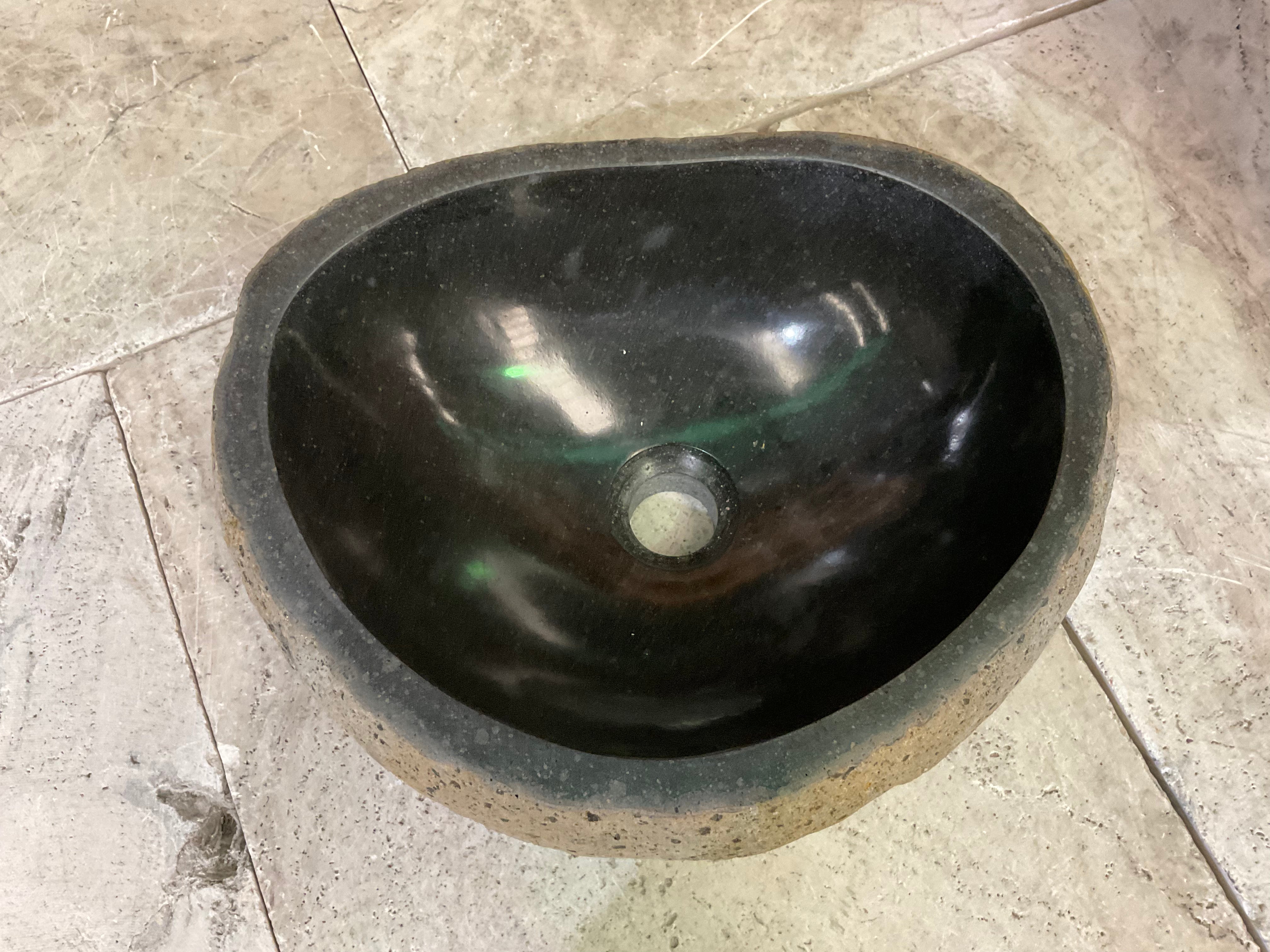 Handmade Natural Oval River Stone  Bathroom Basin  RS 2409065