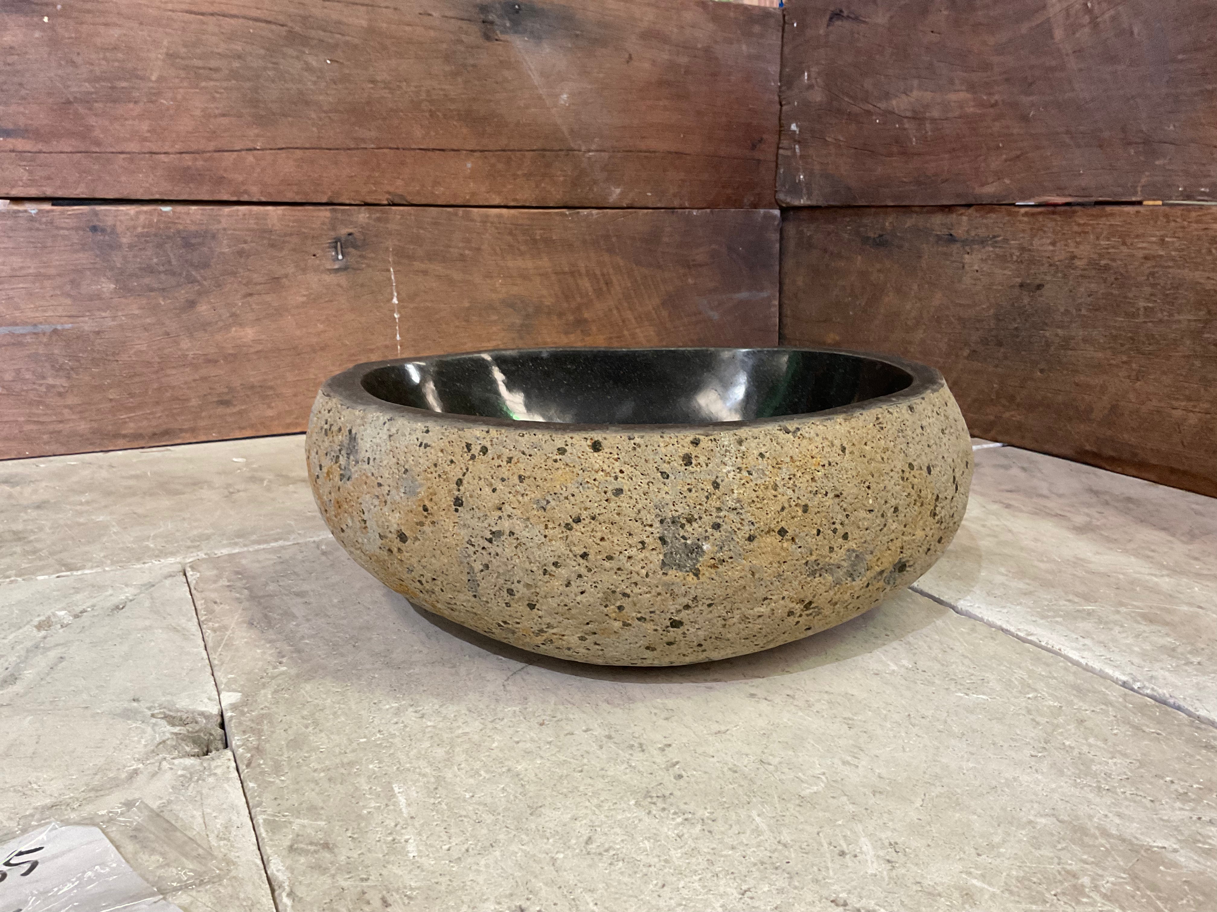 Handmade Natural Oval River Stone  Bathroom Basin  RS 2409065