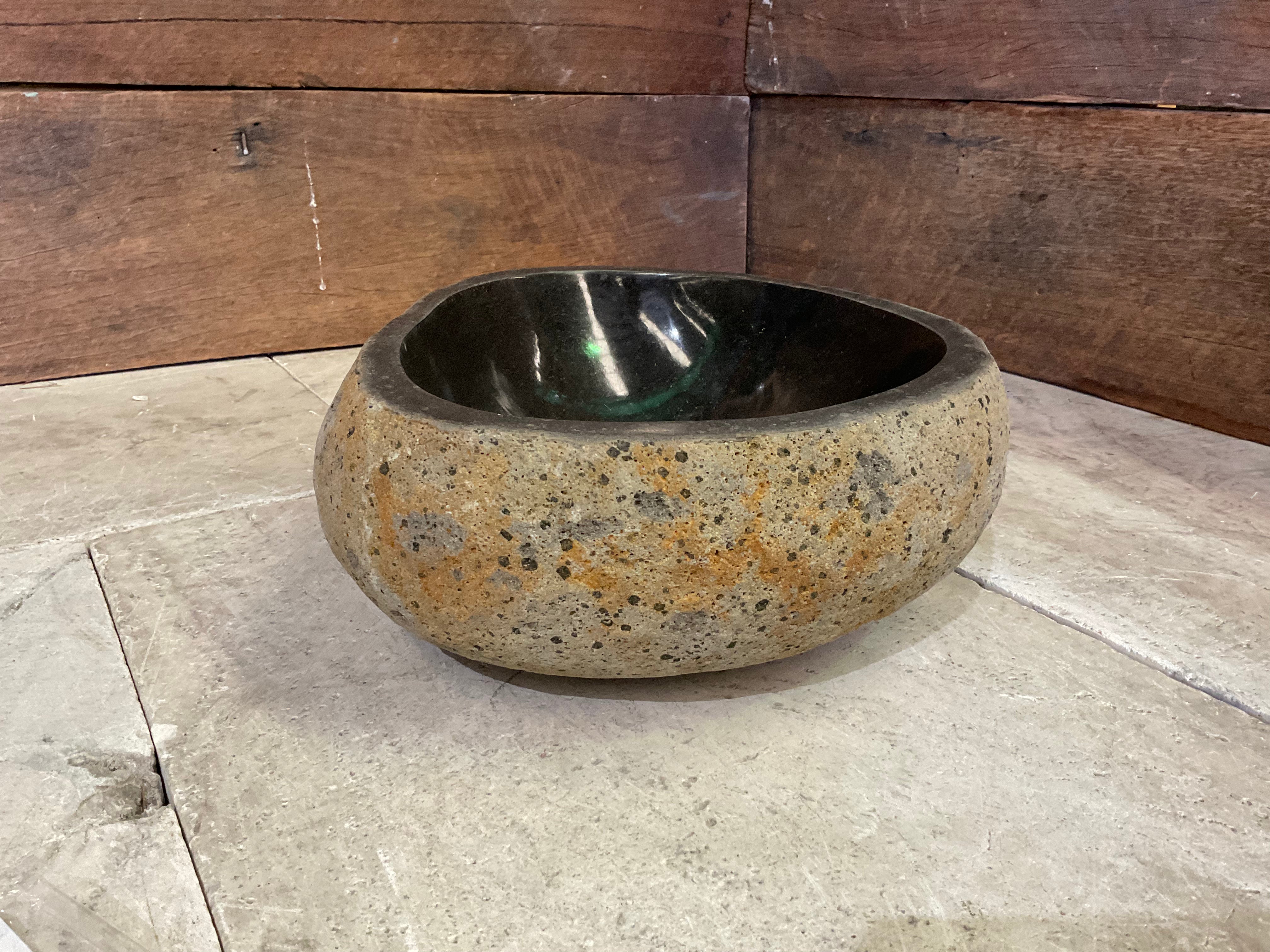 Handmade Natural Oval River Stone  Bathroom Basin  RS 2409065