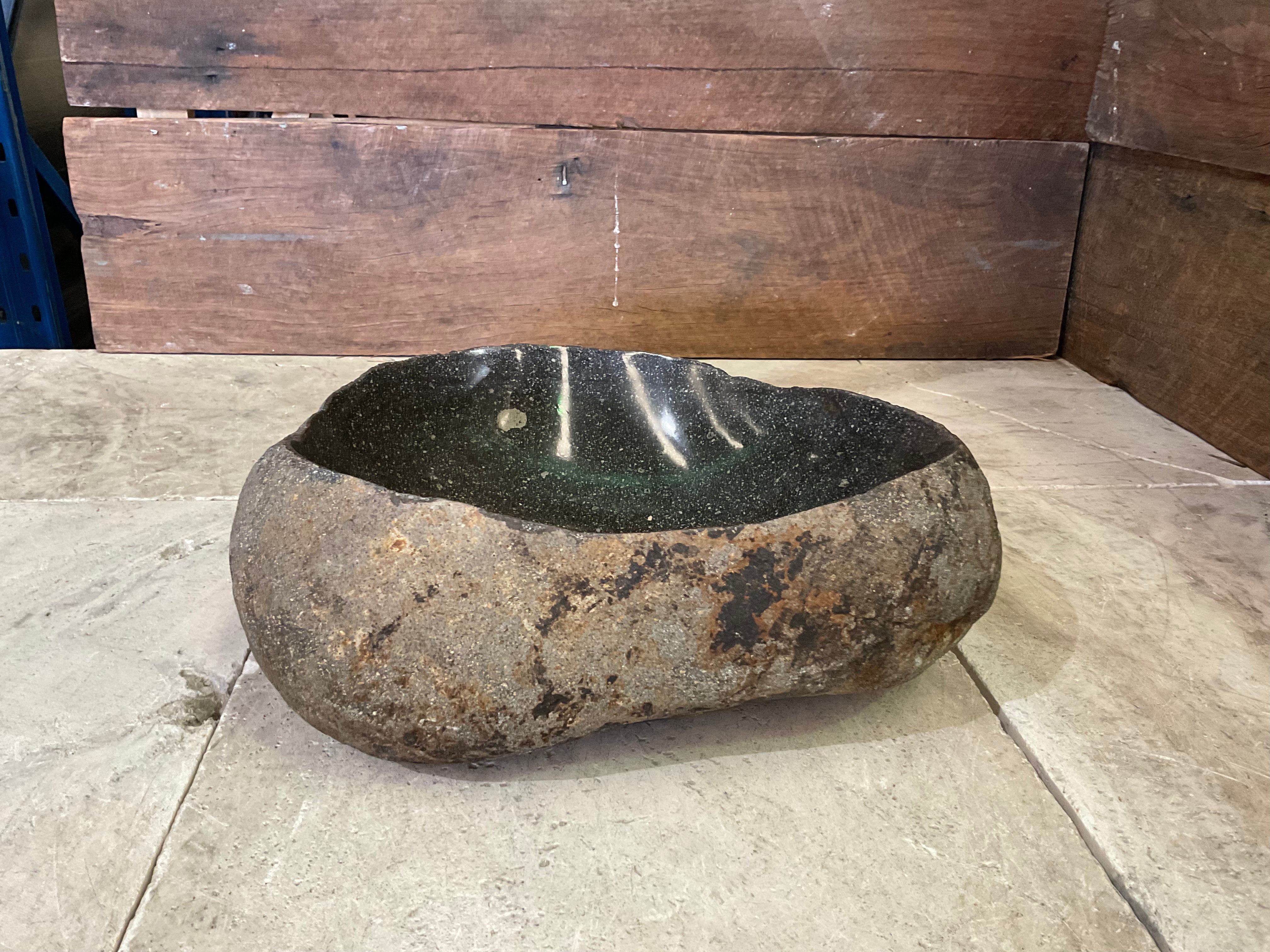 Handmade Natural Oval River Stone  Bathroom Basin  RVS 2409063