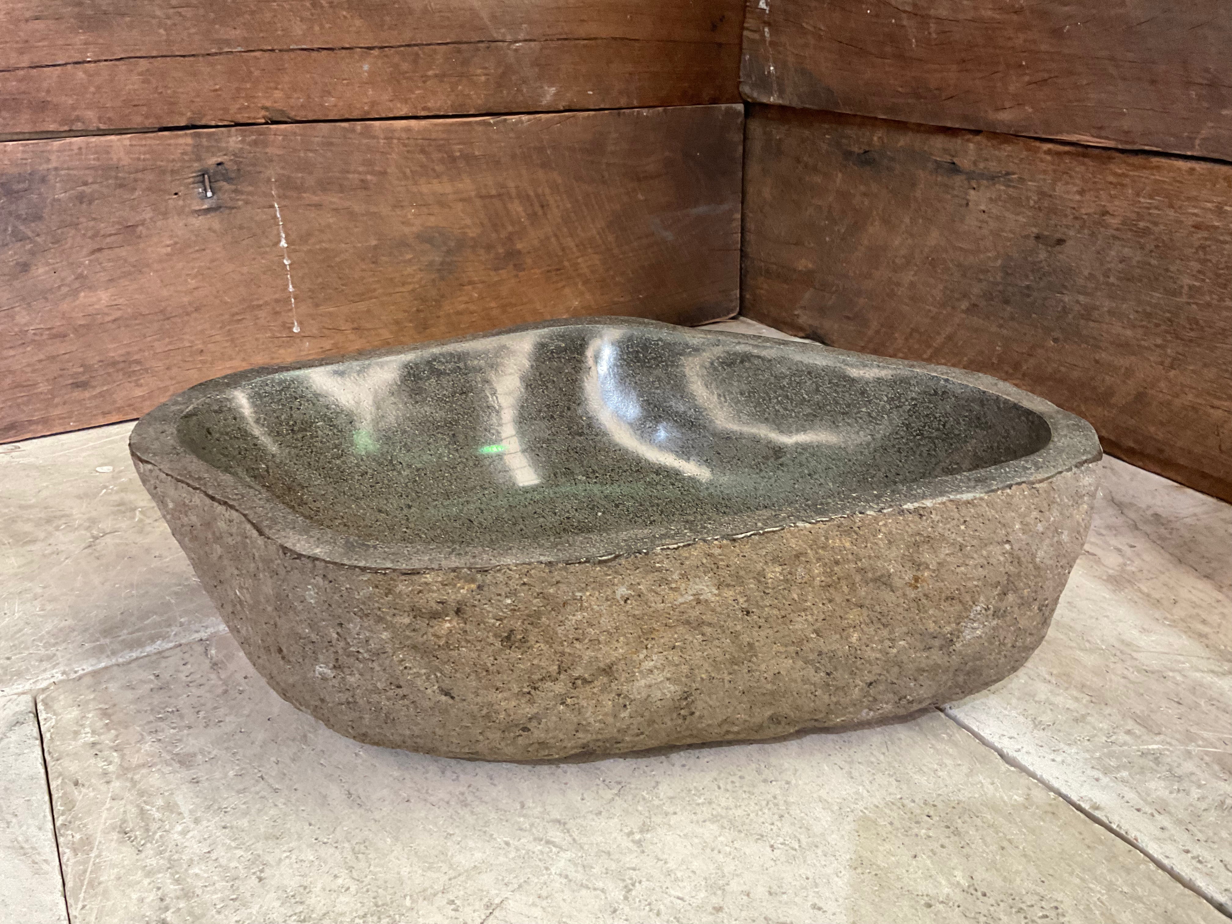 Handmade Natural Oval River Stone  Bathroom Basin  RM 2409137