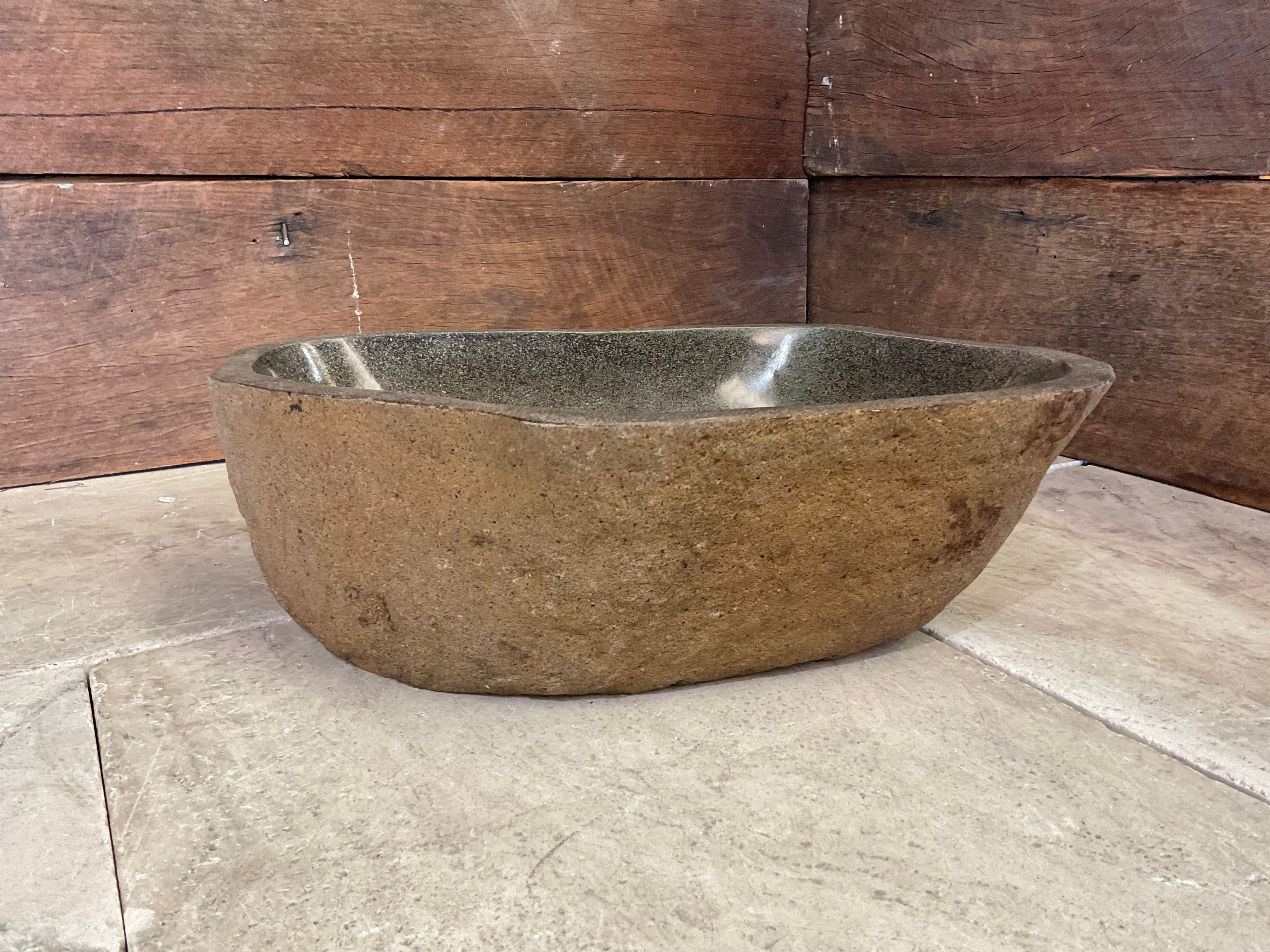 Handmade Natural Oval River Stone  Bathroom Basin  RM 2409137